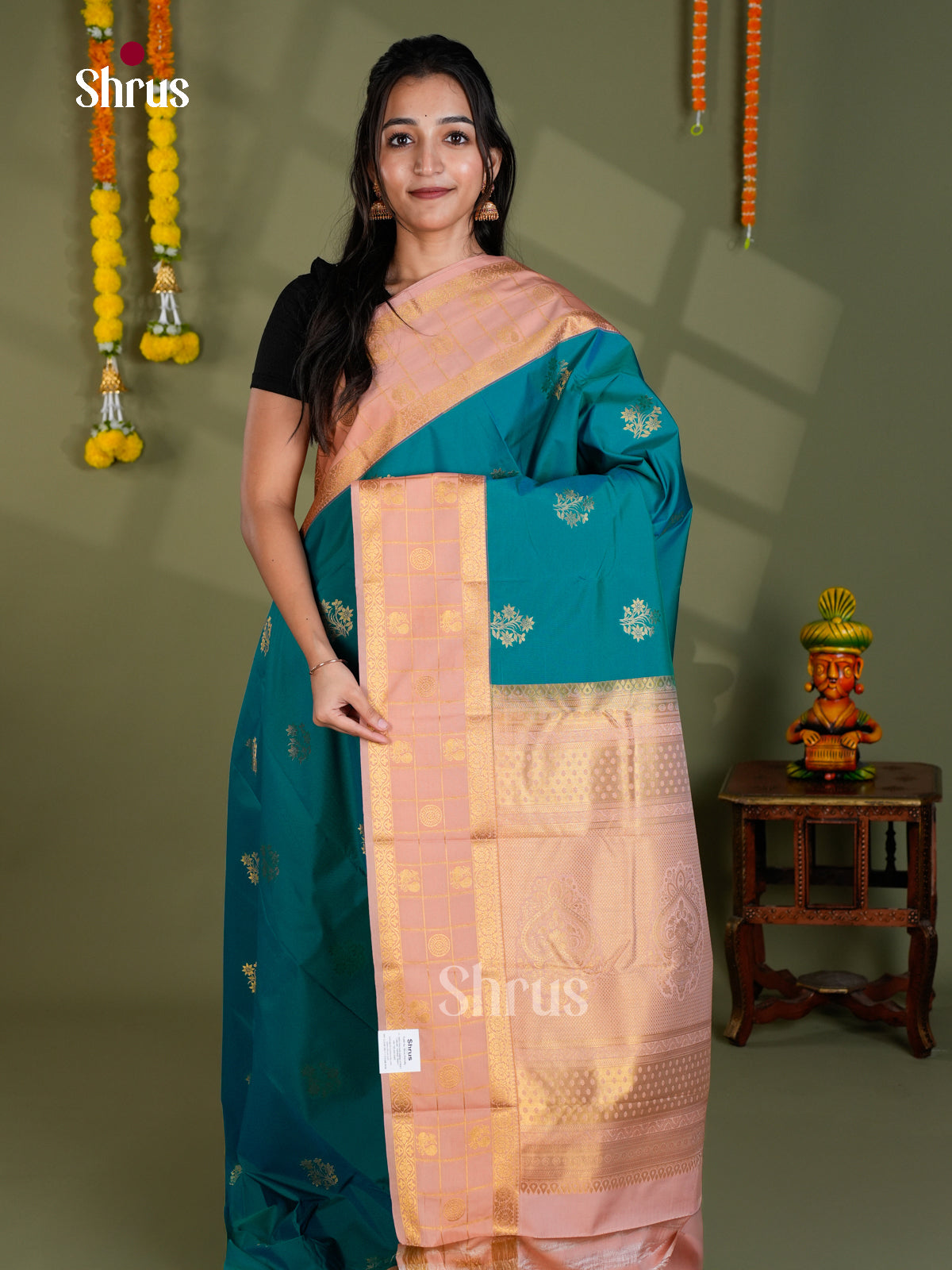 EBS16298 - Semi Kanchipuram Saree - Shop on Shrus.com