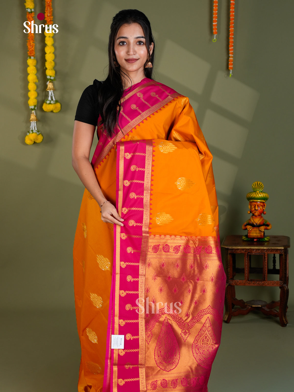 EBS16302 - Semi Kanchipuram Saree - Shop on Shrus.com