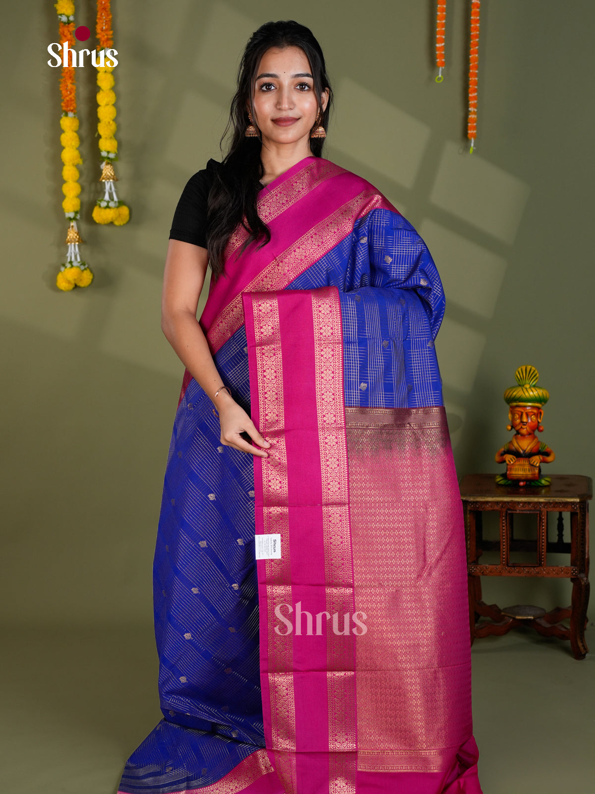 EBS16312 - Semi Kanchipuram Saree - Shop on Shrus.com