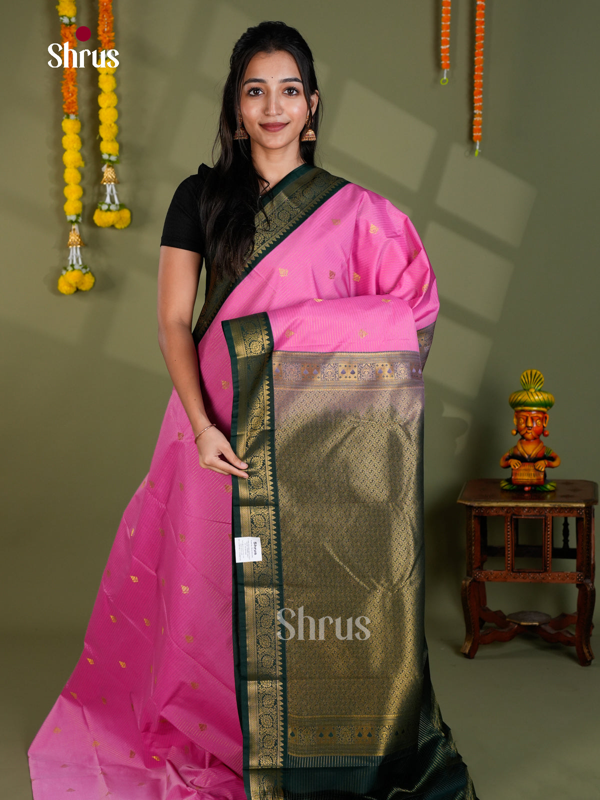 EBS16318 - Semi Kanchipuram Saree - Shop on Shrus.com