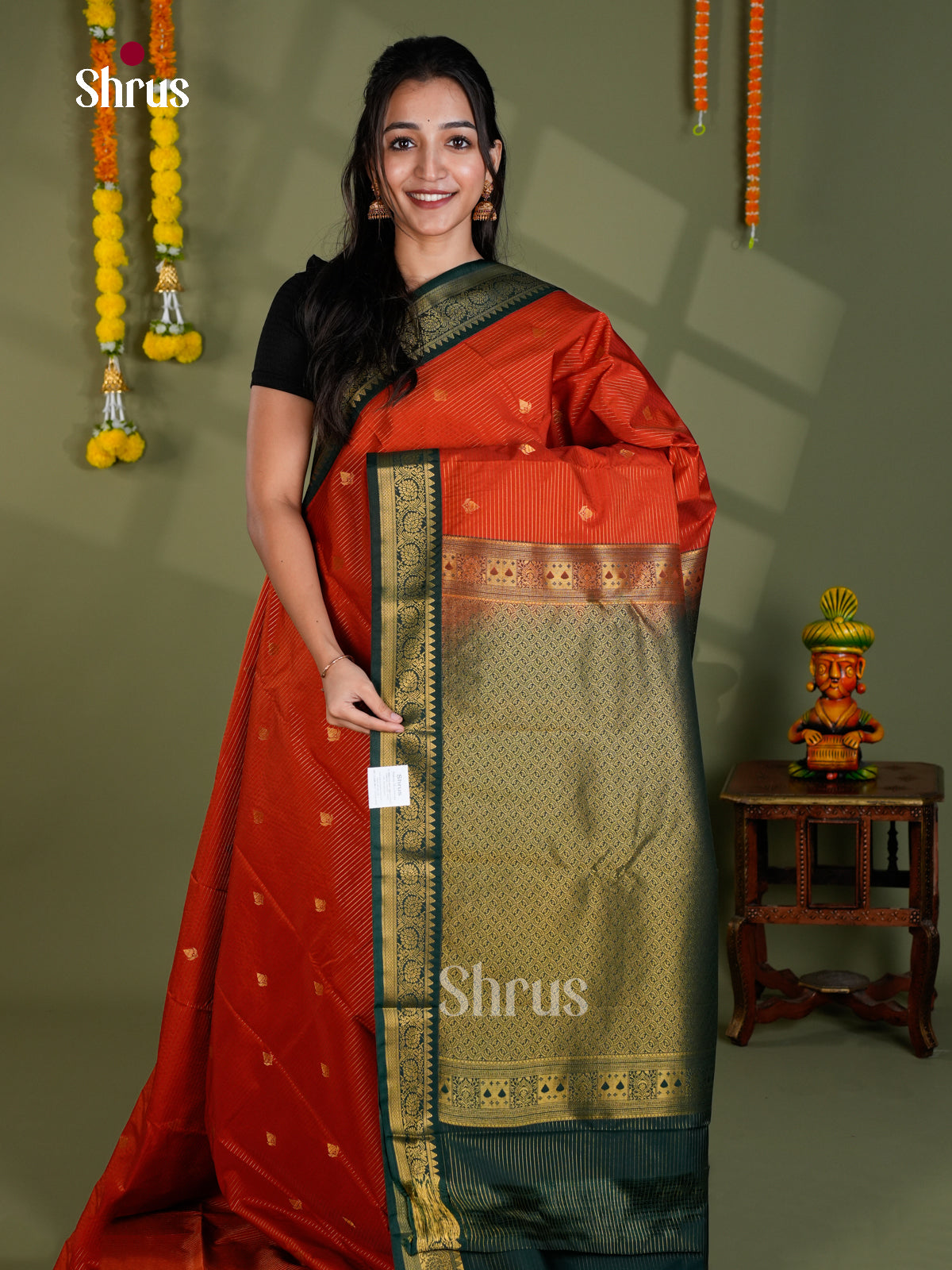 EBS16320 - Semi Kanchipuram Saree - Shop on Shrus.com