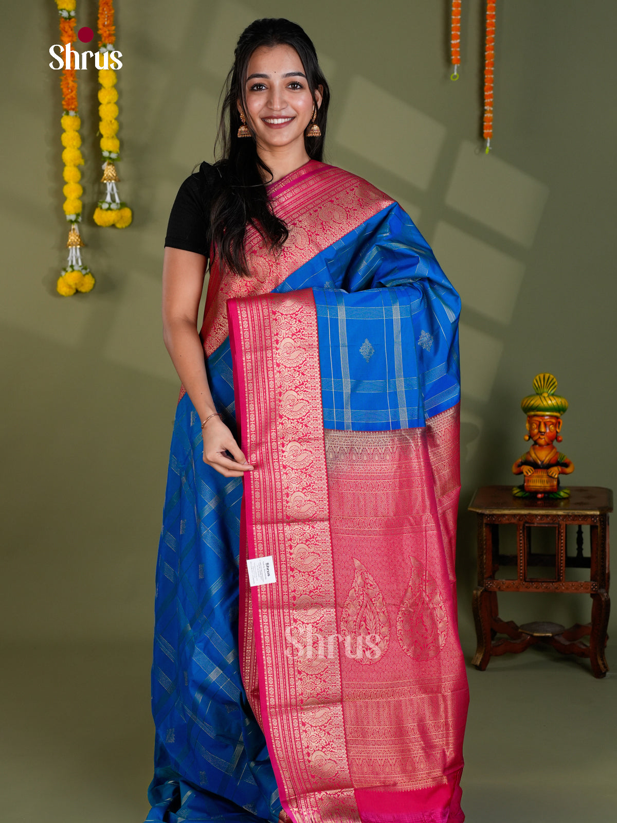 EBS16327 - Semi Kanchipuram Saree - Shop on Shrus.com