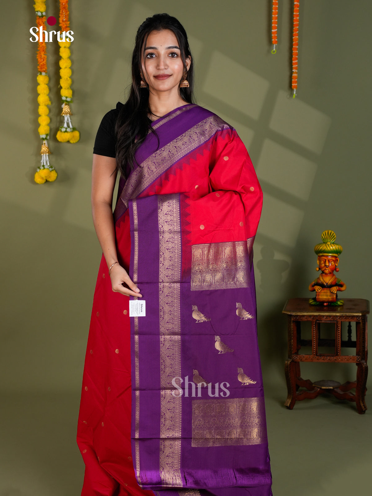 EBS16333 - Semi Kanchipuram Saree - Shop on Shrus.com