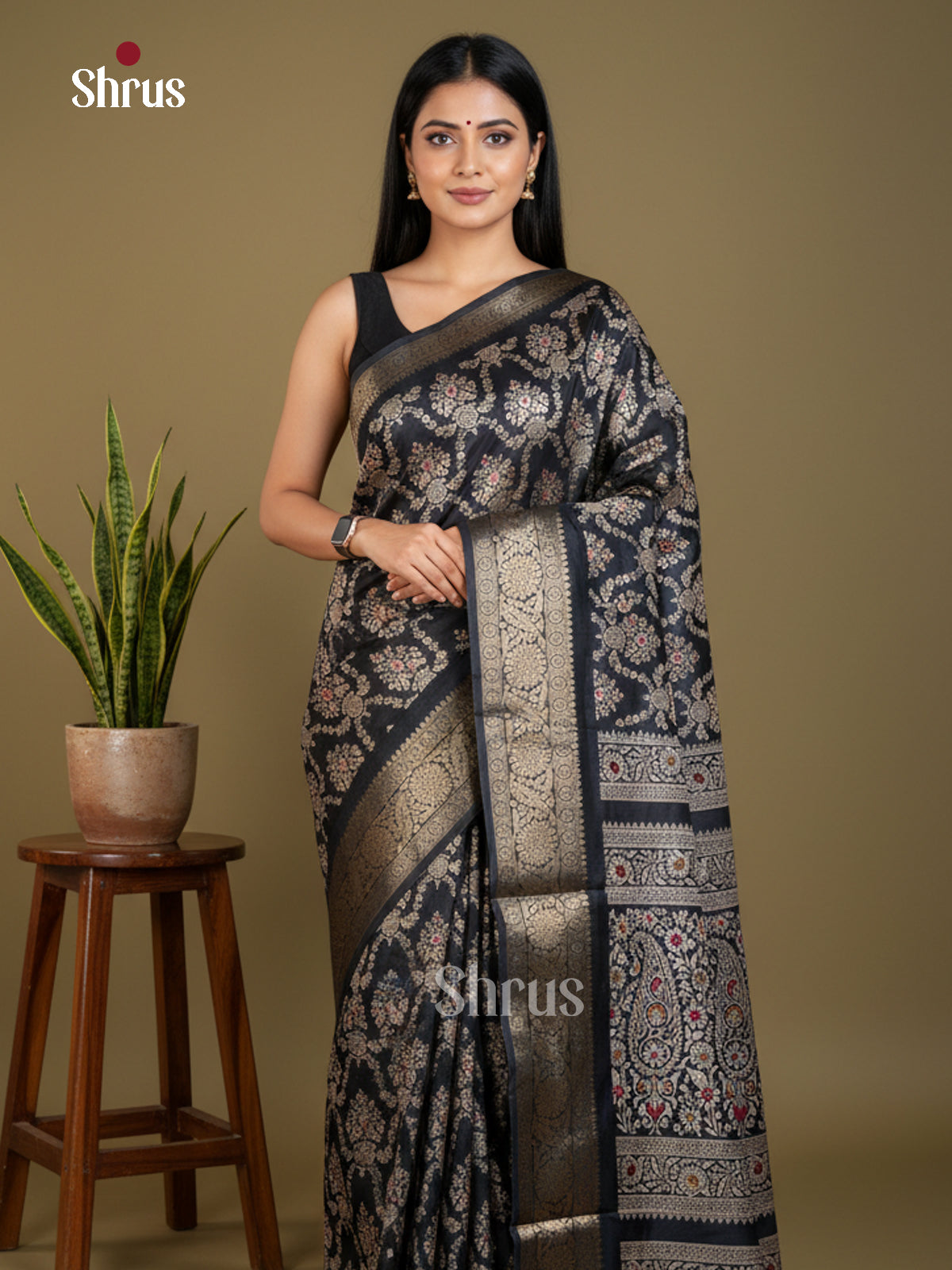 EBS16369 - Semi Crepe Saree - Shop on Shrus.com