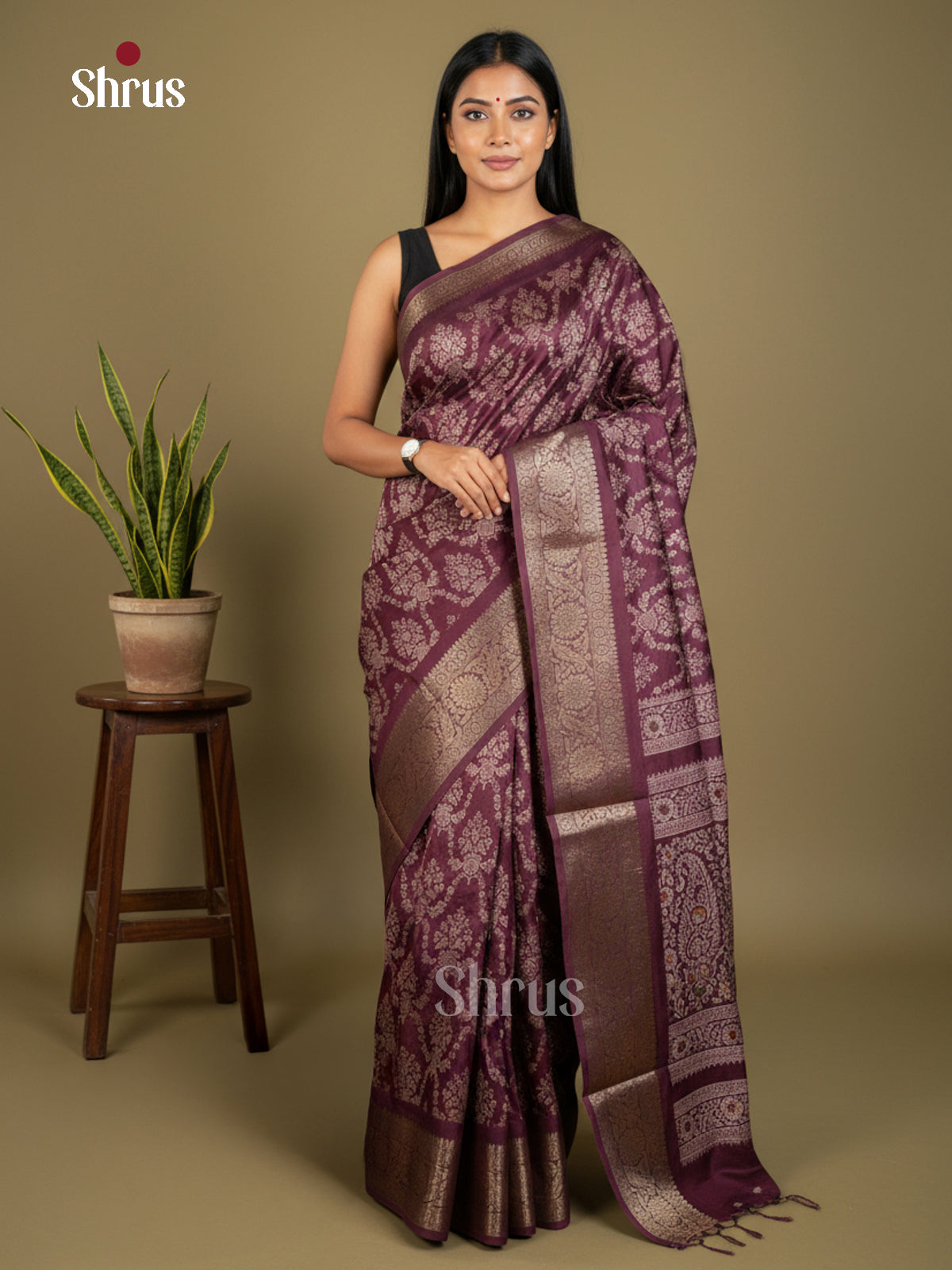 Semi Crepe Saree - EBS16371 - Shop on Shrus.com