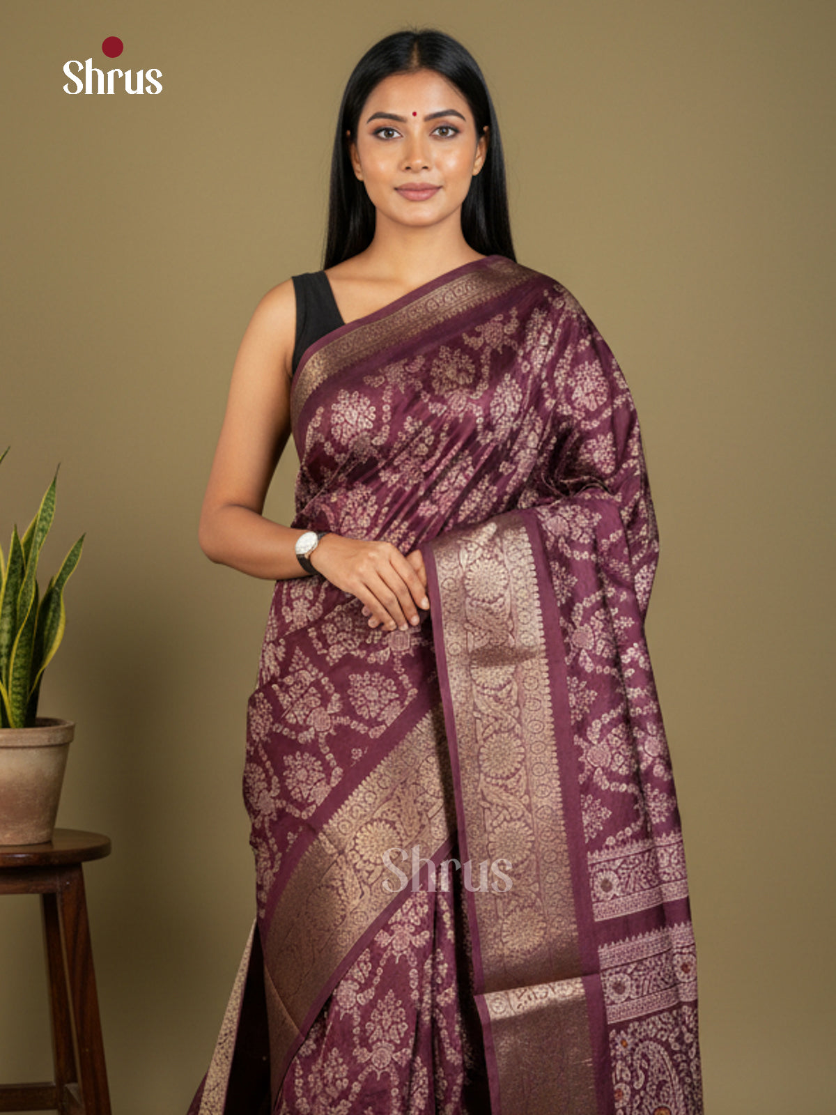 Semi Crepe Saree - EBS16371 - Shop on Shrus.com