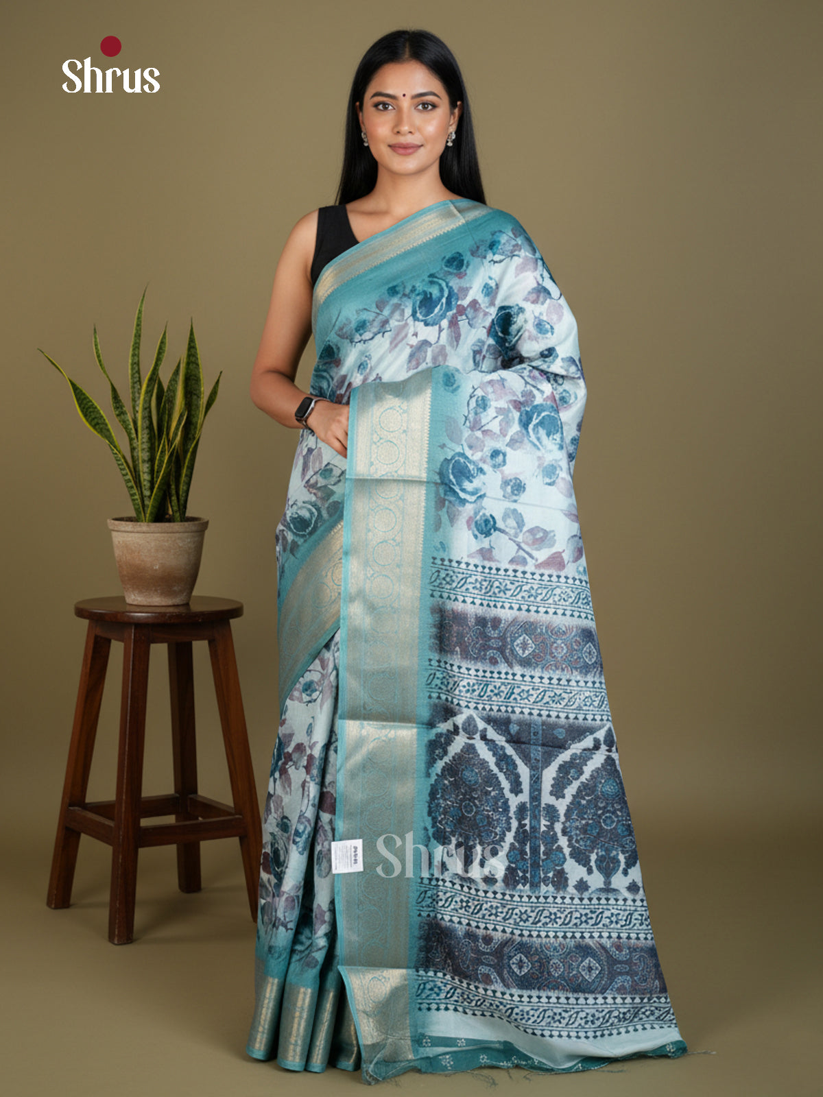 EBS16374 - Semi Crepe Saree - Shop on Shrus.com