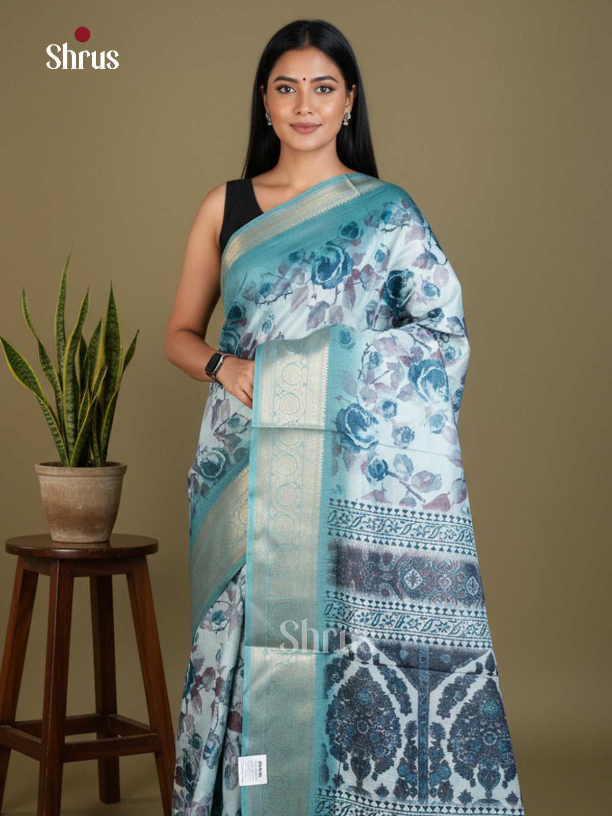 EBS16374 - Semi Crepe Saree - Shop on Shrus.com
