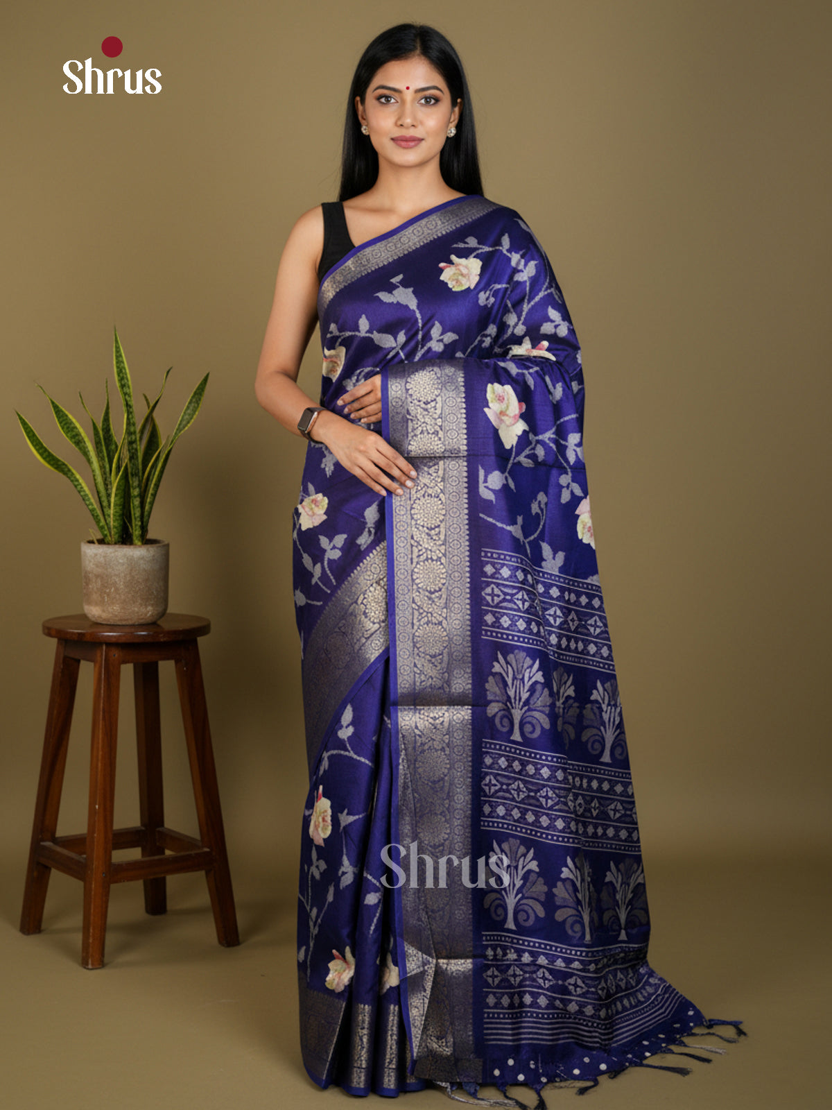 EBS16383 - Semi Crepe Saree - Shop on Shrus.com