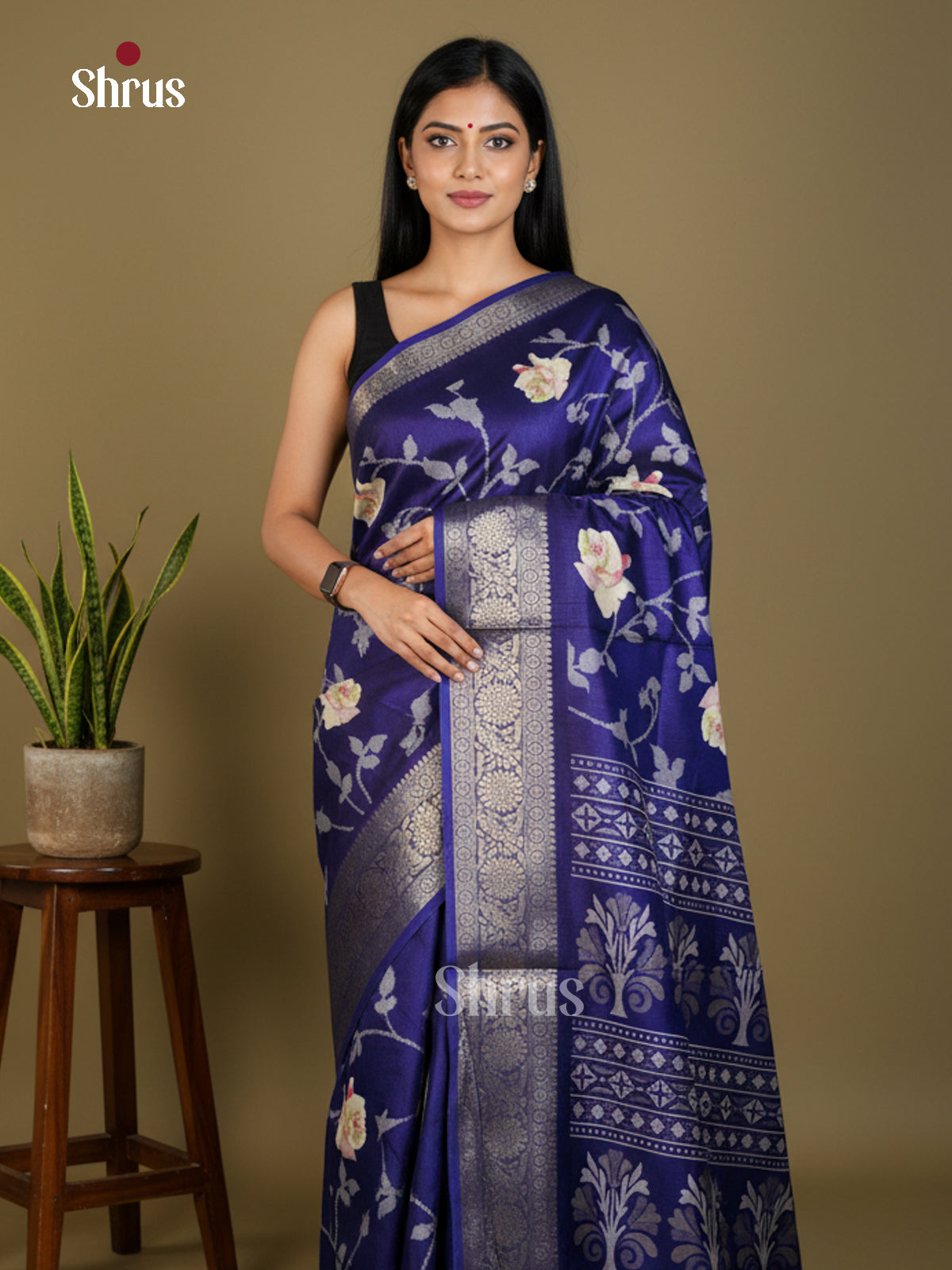 EBS16383 - Semi Crepe Saree - Shop on Shrus.com