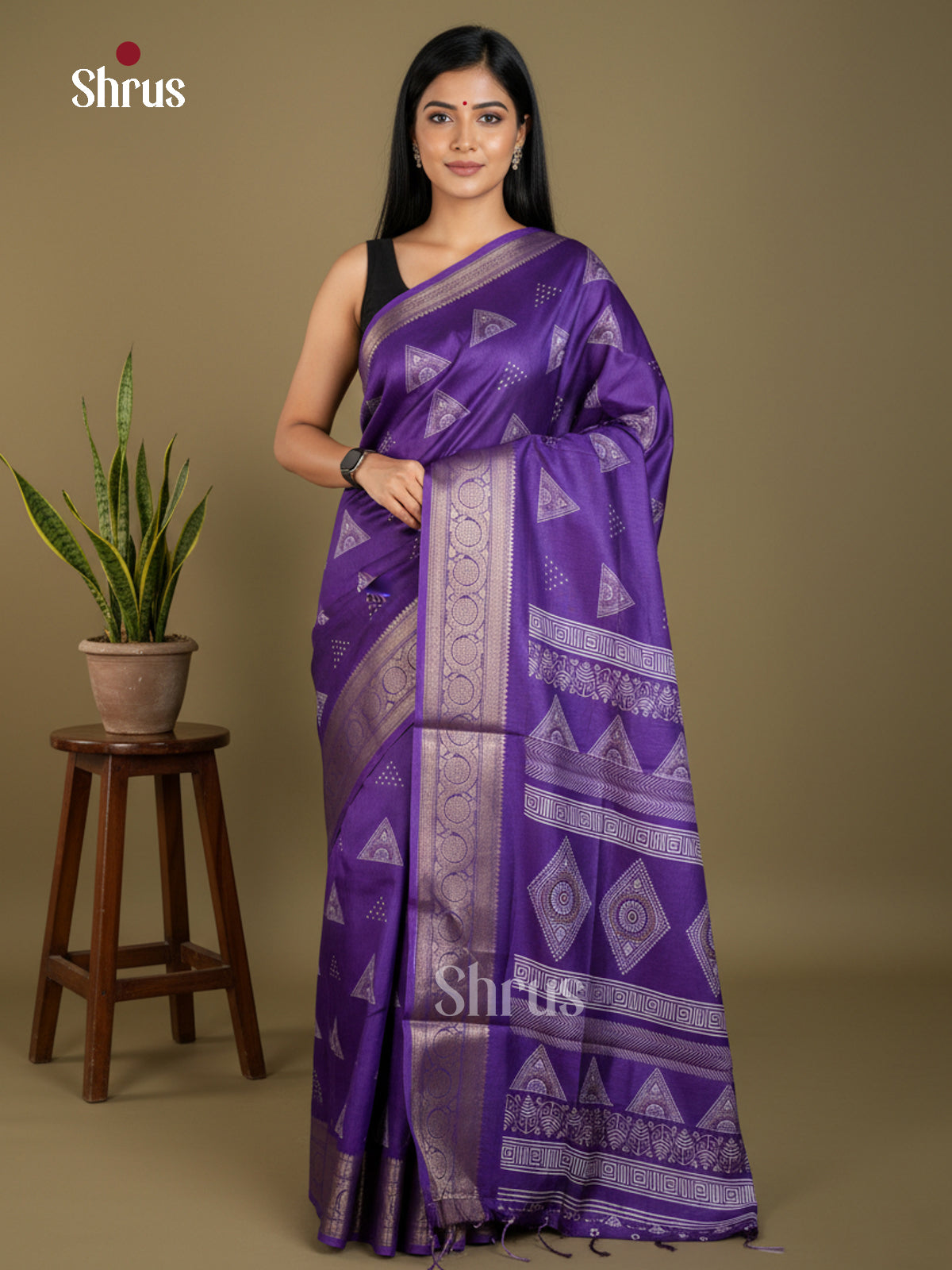 EBS16386 - Semi Crepe Saree - Shop on Shrus.com