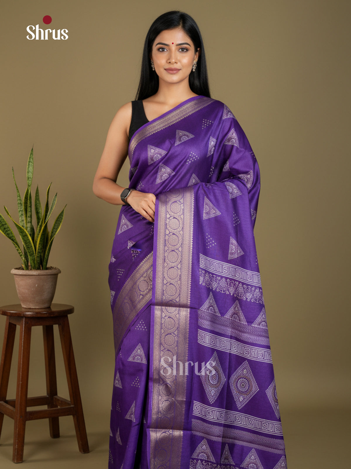 EBS16386 - Semi Crepe Saree - Shop on Shrus.com