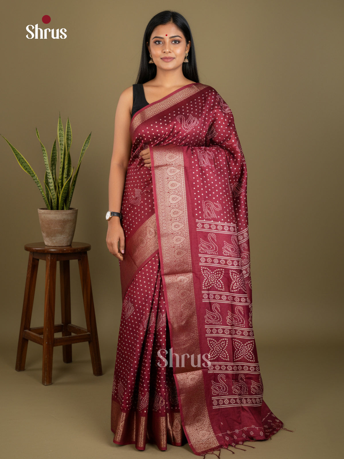 Semi Crepe Saree - EBS16395 - Shop on Shrus.com