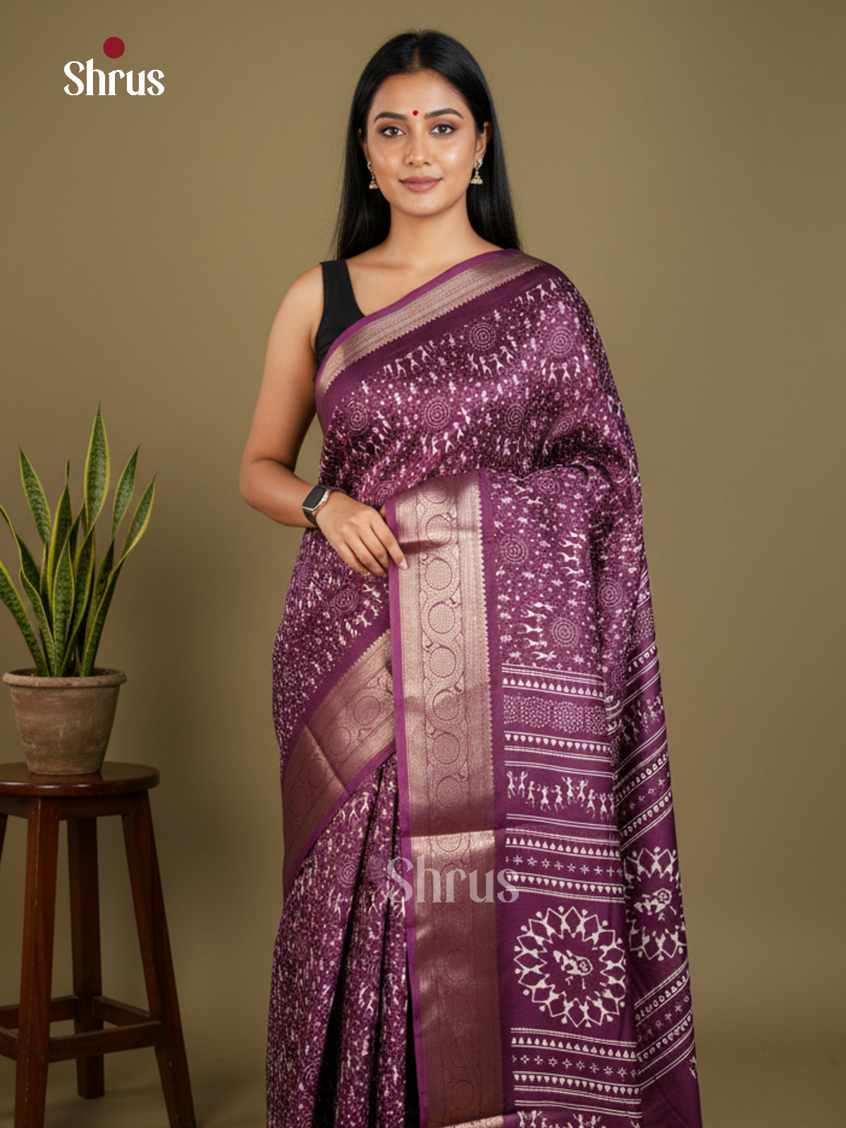 Semi Crepe Saree - EBS16401 - Shop on Shrus.com