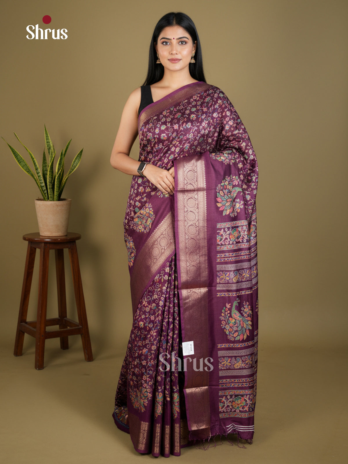 Semi Crepe Saree - EBS16408 - Shop on Shrus.com