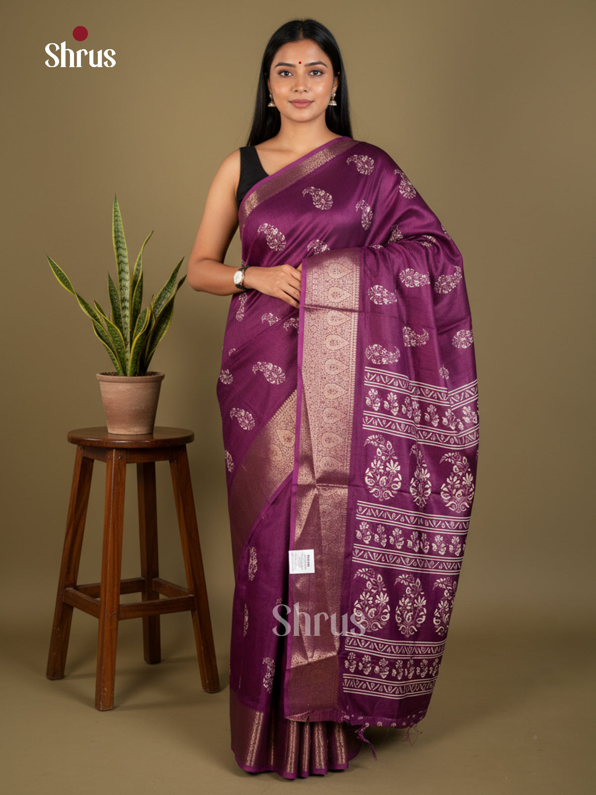 EBS16428 - Semi Crepe Saree - Shop on Shrus.com