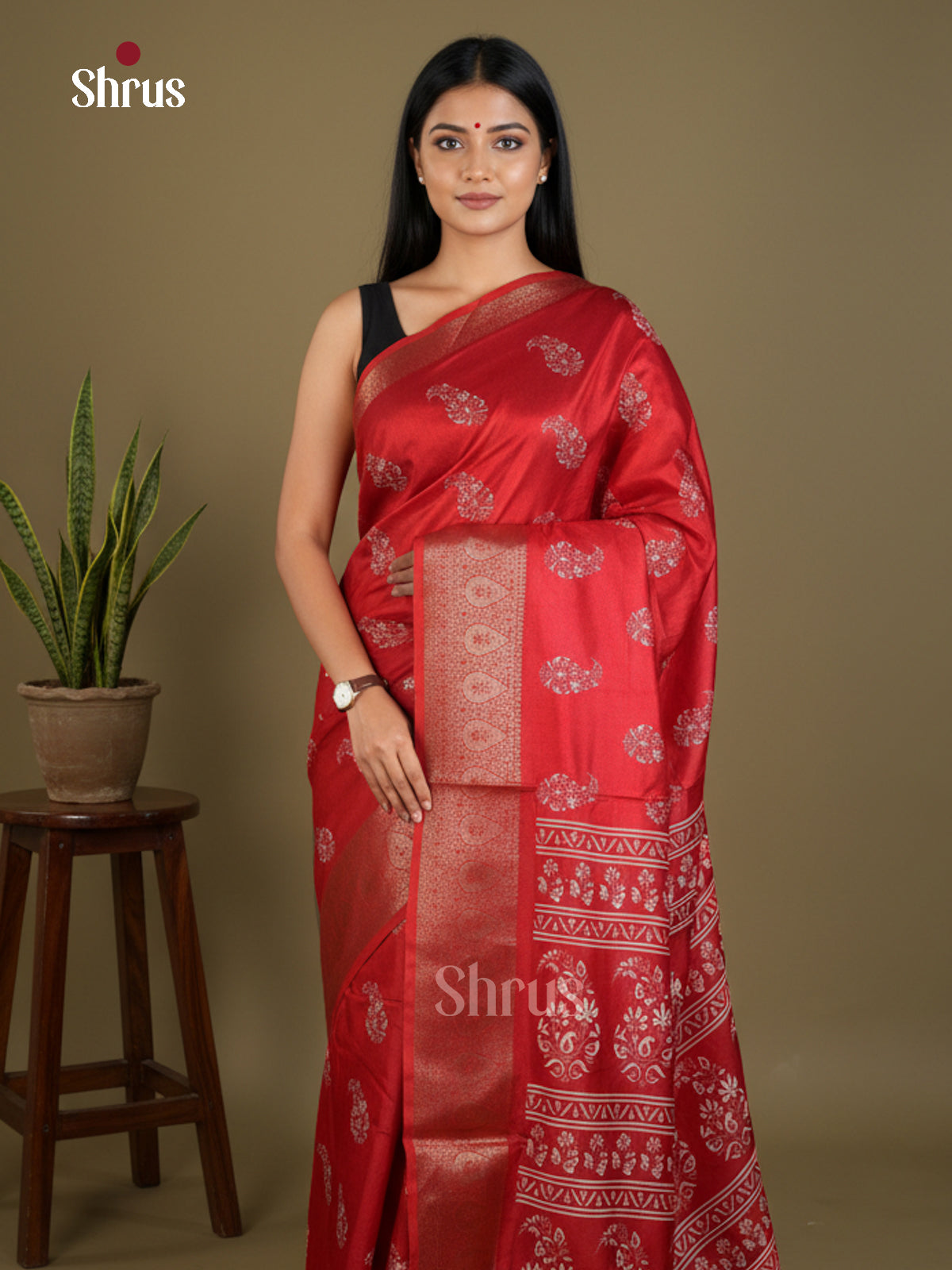 Semi Crepe Saree - EBS16431 - Shop on Shrus.com