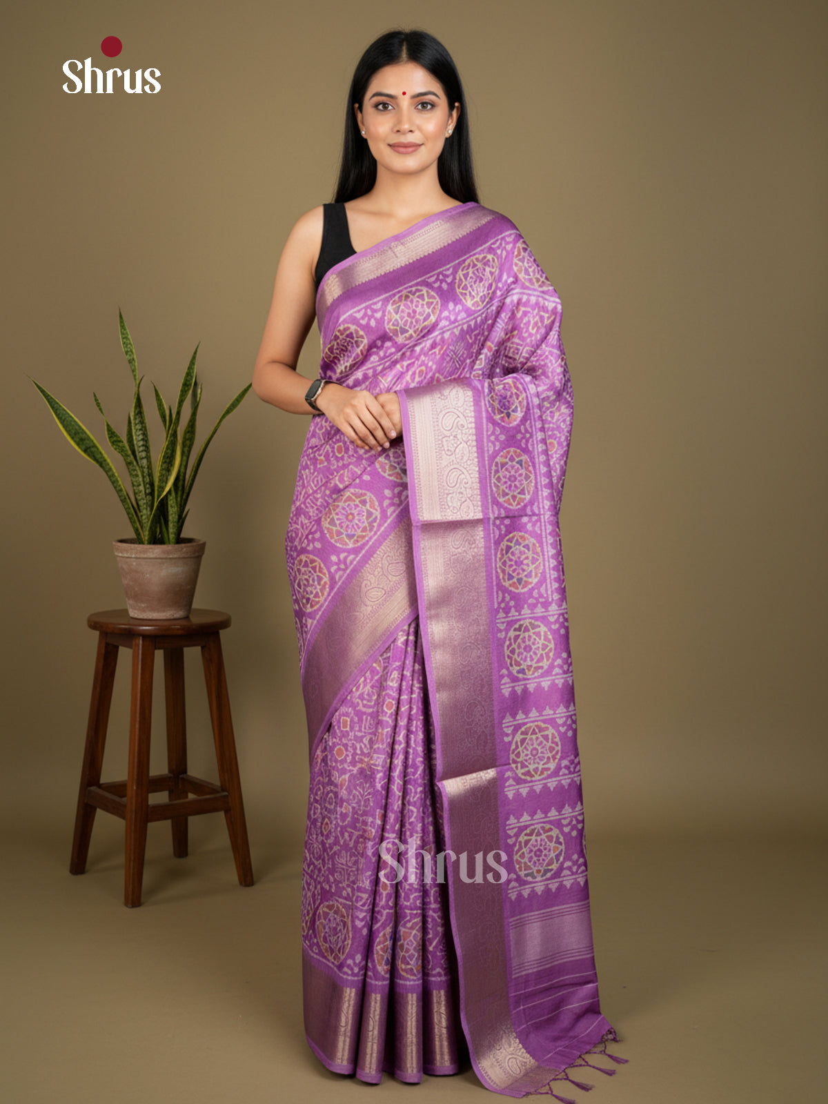 Semi Crepe Saree - EBS16436 - Shop on Shrus.com