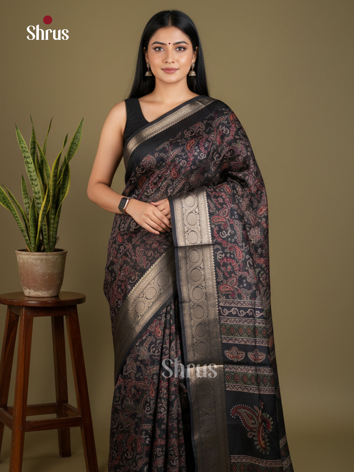 Semi Crepe Saree - EBS16443 - Shop on Shrus.com