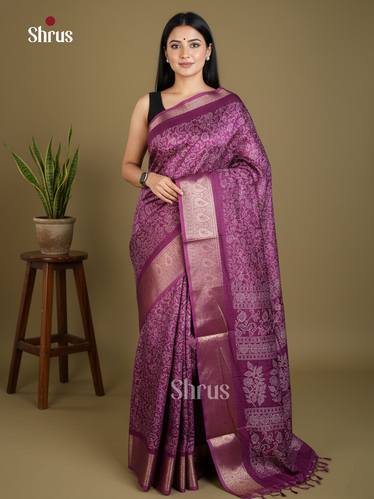 Semi Crepe Saree - EBS16450 - Shop on Shrus.com