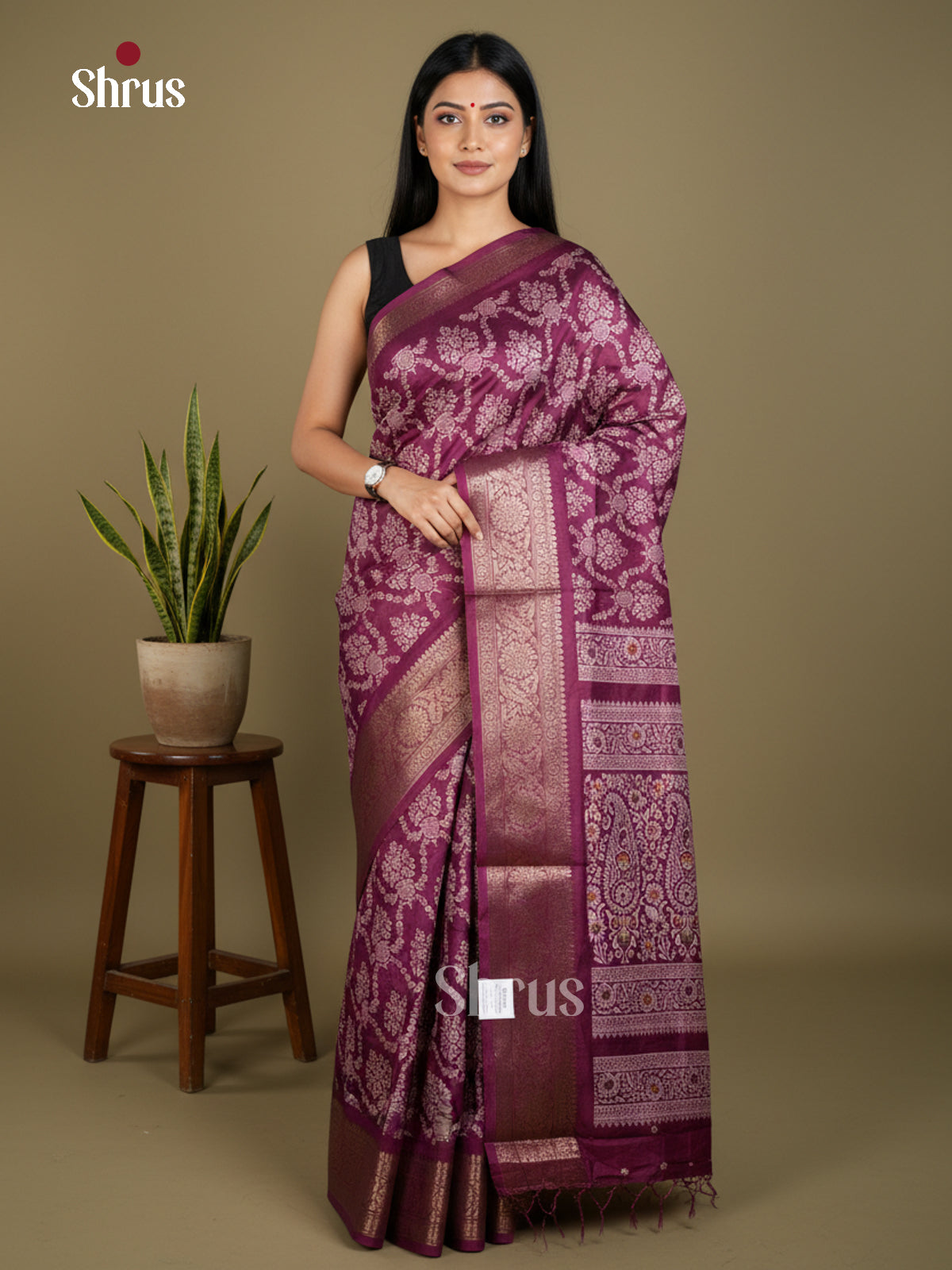 EBS16452 - Semi Crepe Saree - Shop on Shrus.com