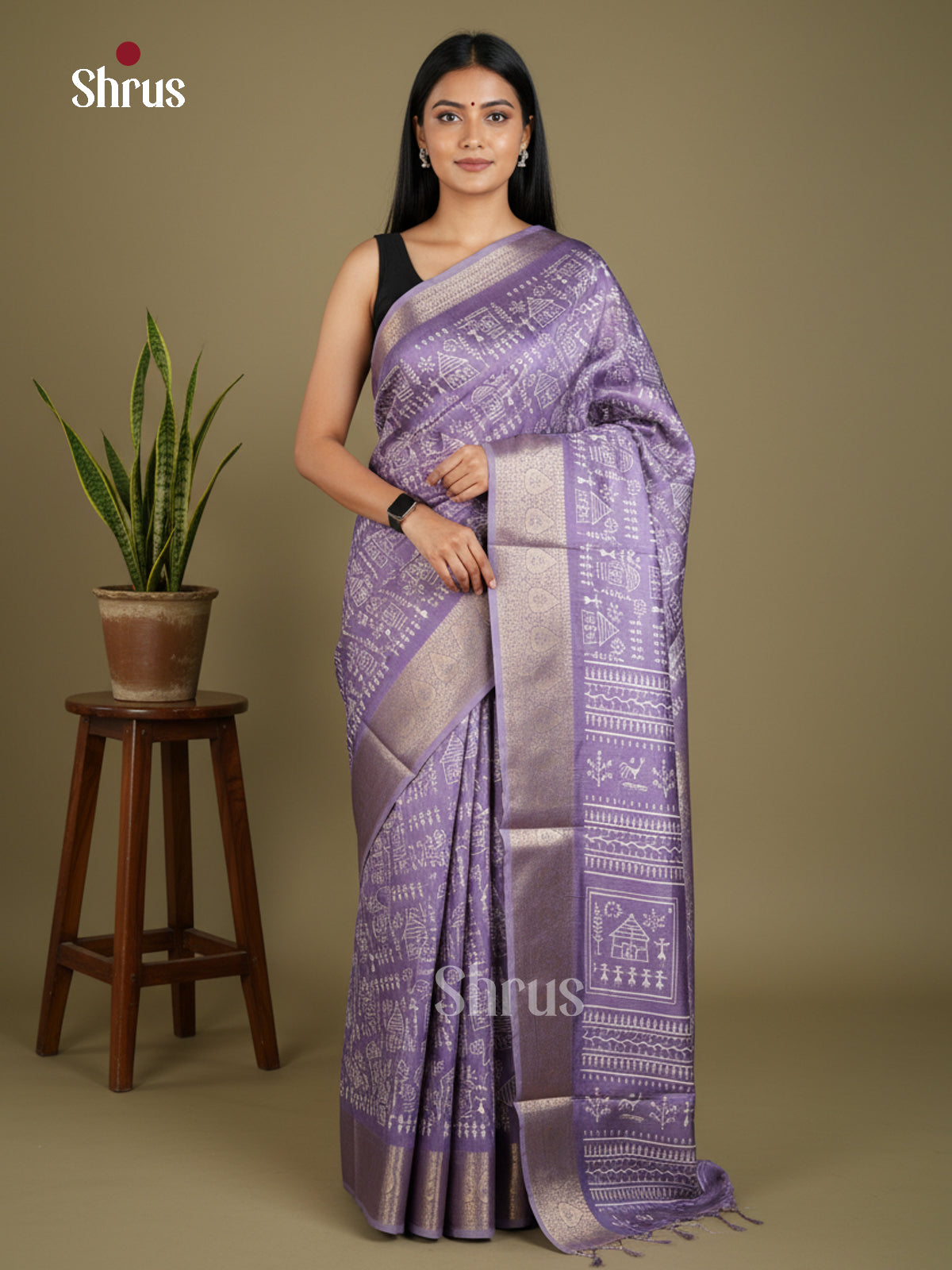 Semi Crepe Saree - EBS16464 - Shop on Shrus.com