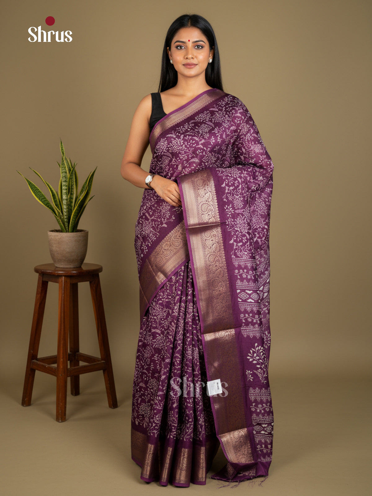 Semi Crepe Saree - EBS16467 - Shop on Shrus.com