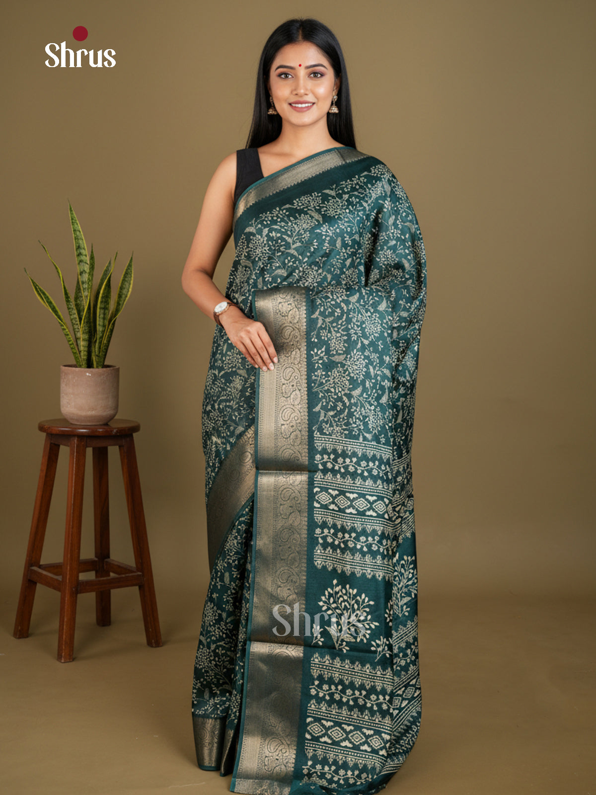 Semi Crepe Saree - EBS16470 - Shop on Shrus.com