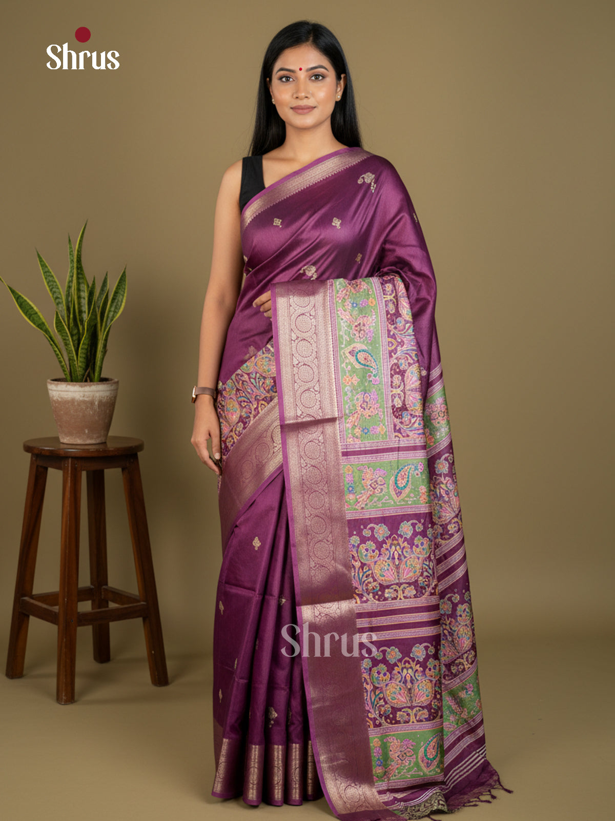Semi Crepe Saree - EBS16475 - Shop on Shrus.com