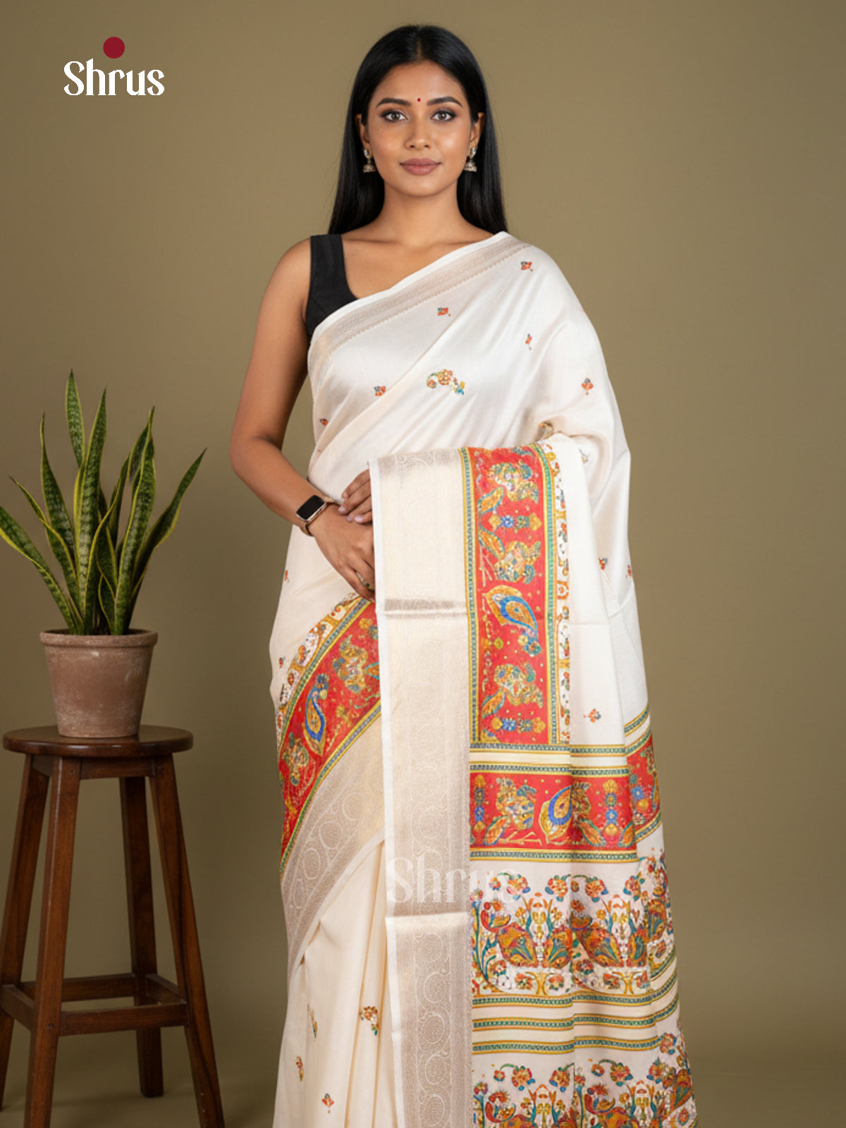 Semi Crepe Saree - EBS16477 - Shop on Shrus.com