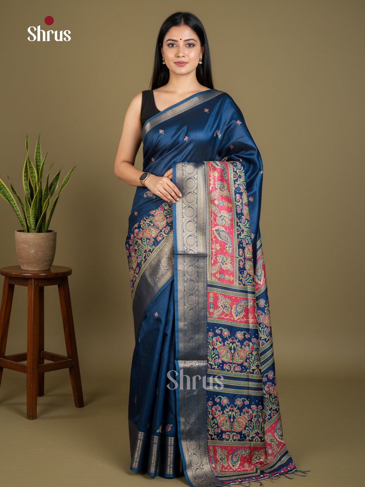 Semi Crepe Saree - EBS16478 - Shop on Shrus.com