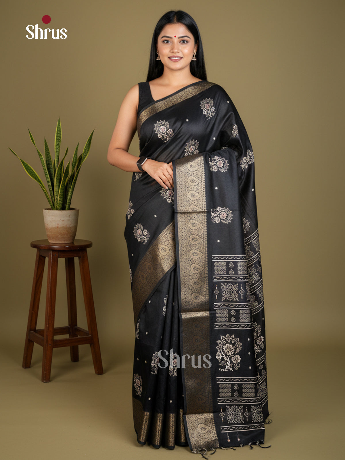 Semi Crepe Saree - EBS16482 - Shop on Shrus.com