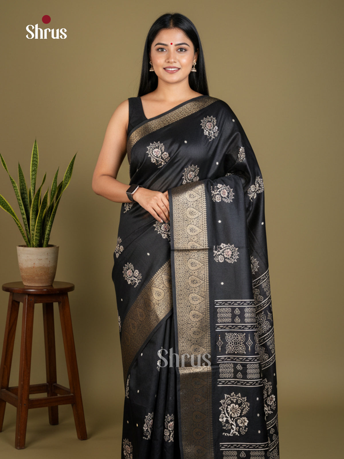 Semi Crepe Saree - EBS16482 - Shop on Shrus.com