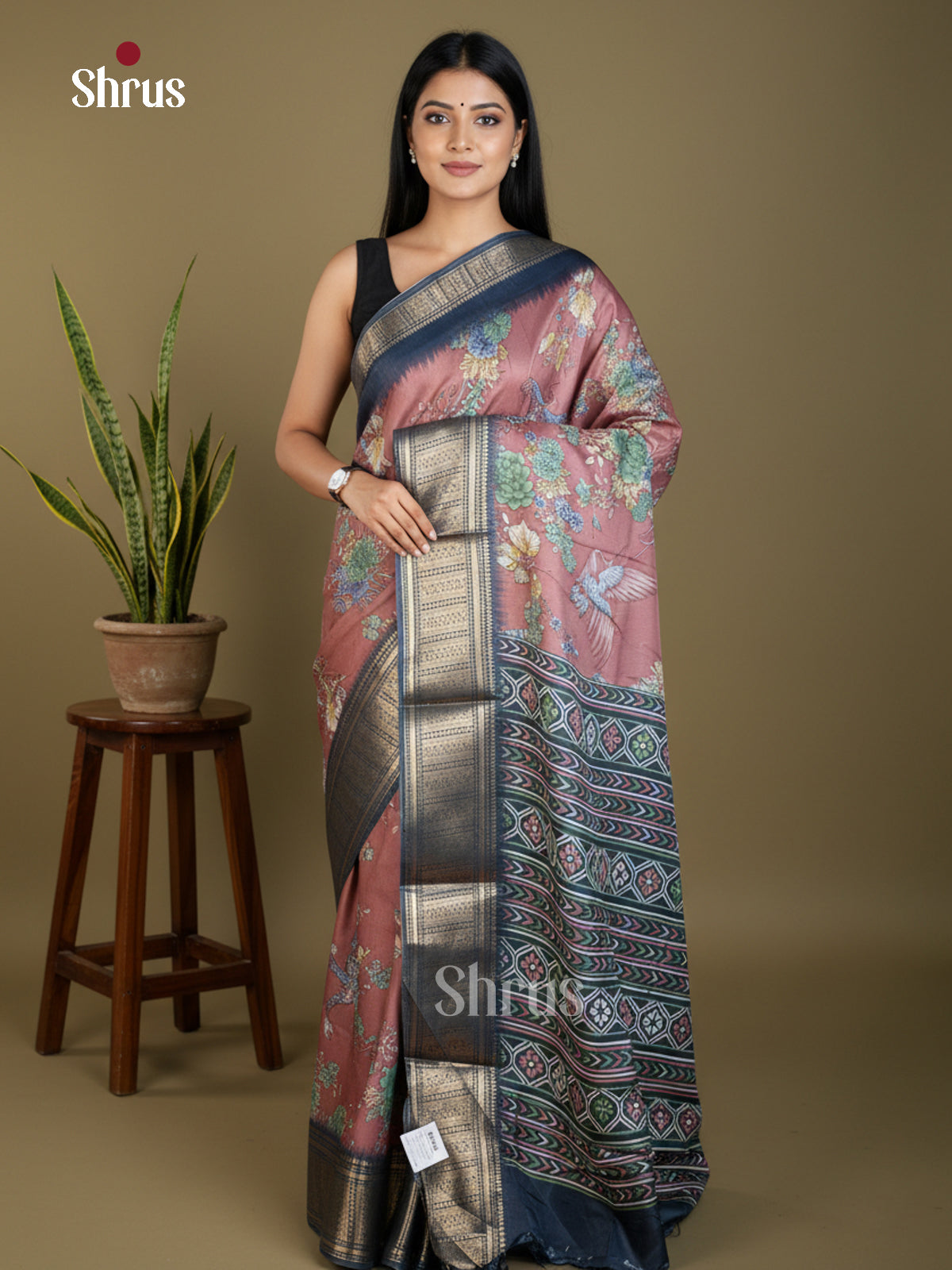 EBS16490 - Semi Crepe Saree - Shop on Shrus.com