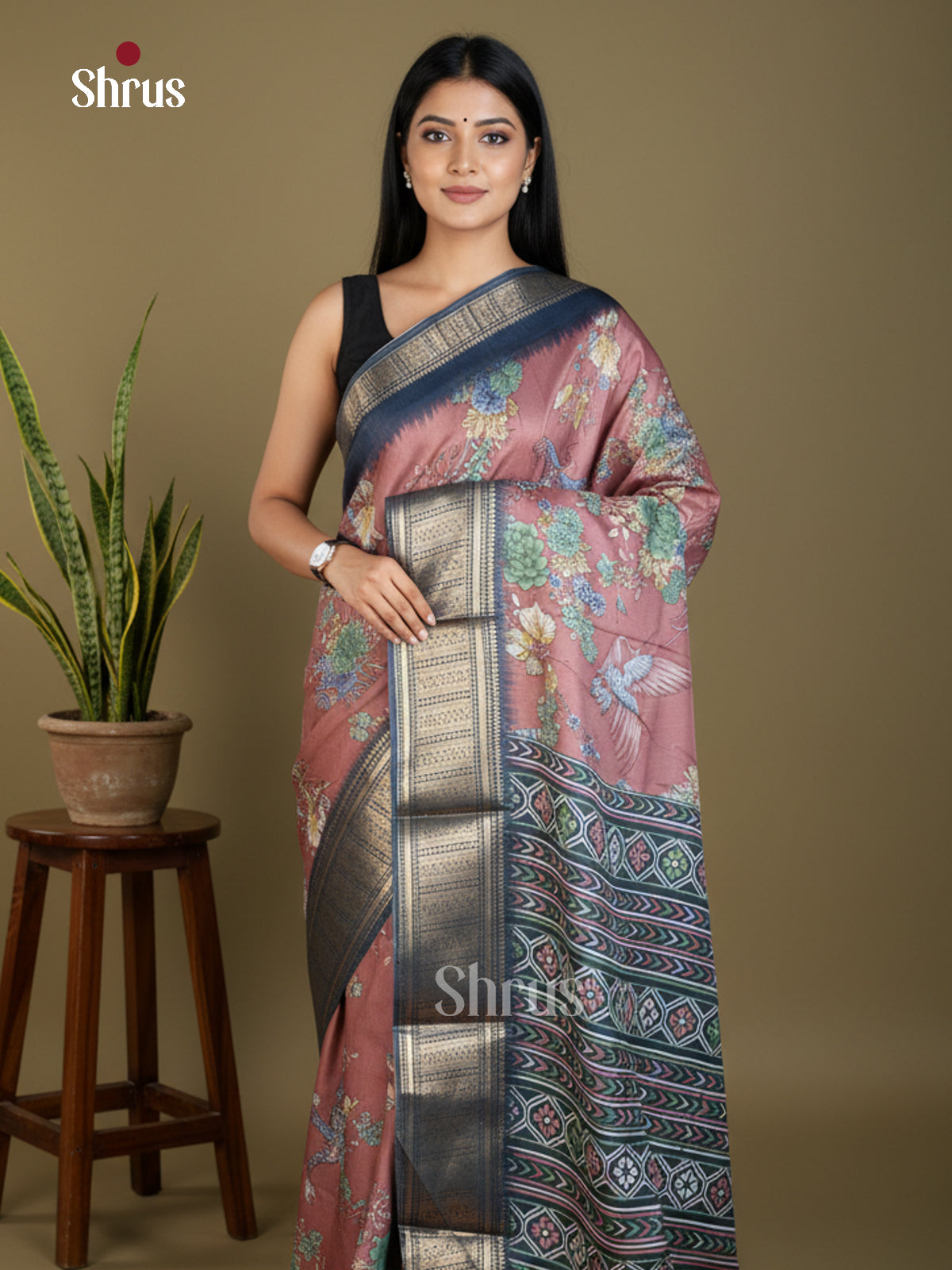 EBS16490 - Semi Crepe Saree - Shop on Shrus.com
