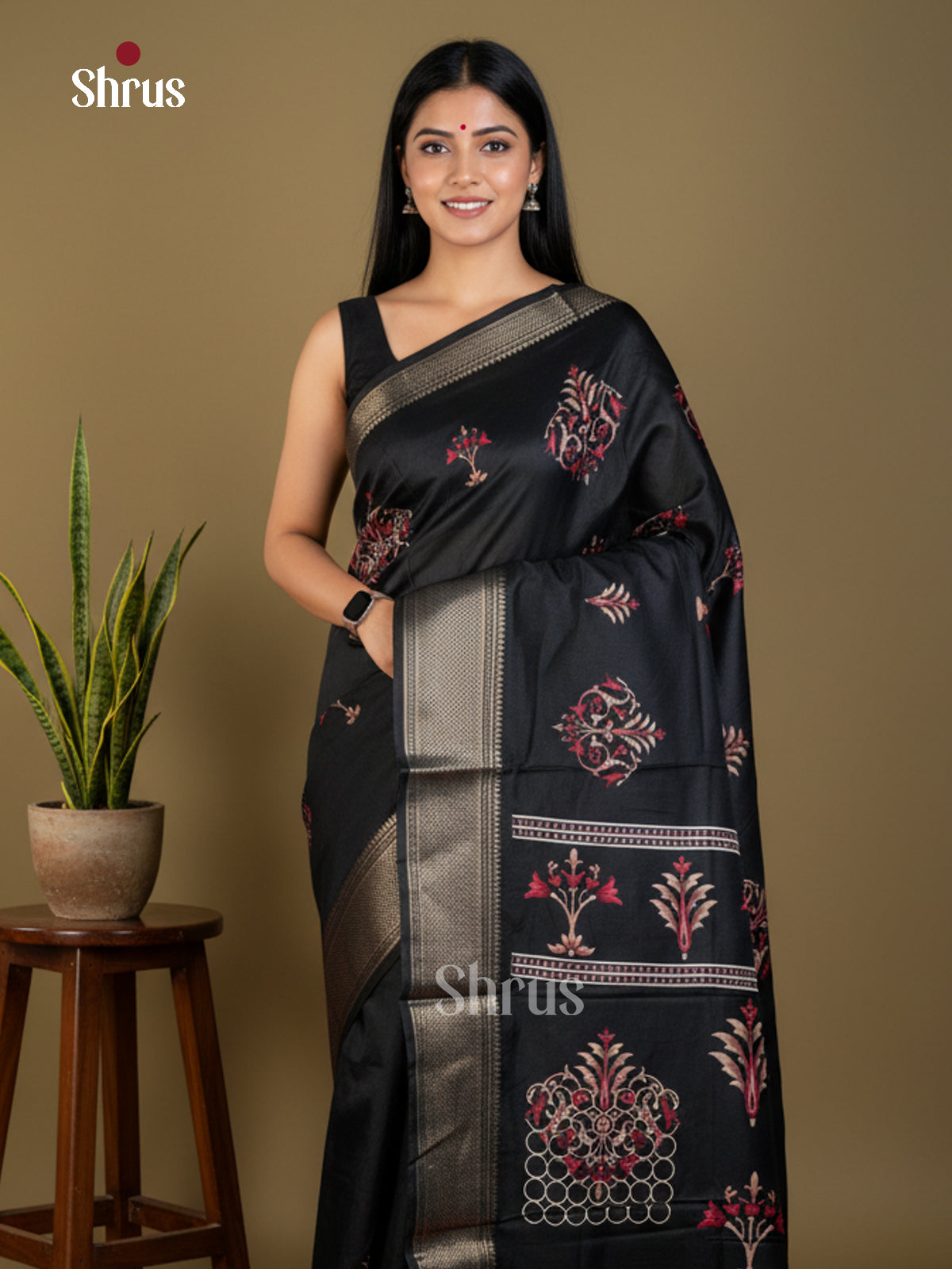 EBS16496 - Semi Crepe Saree - Shop on Shrus.com