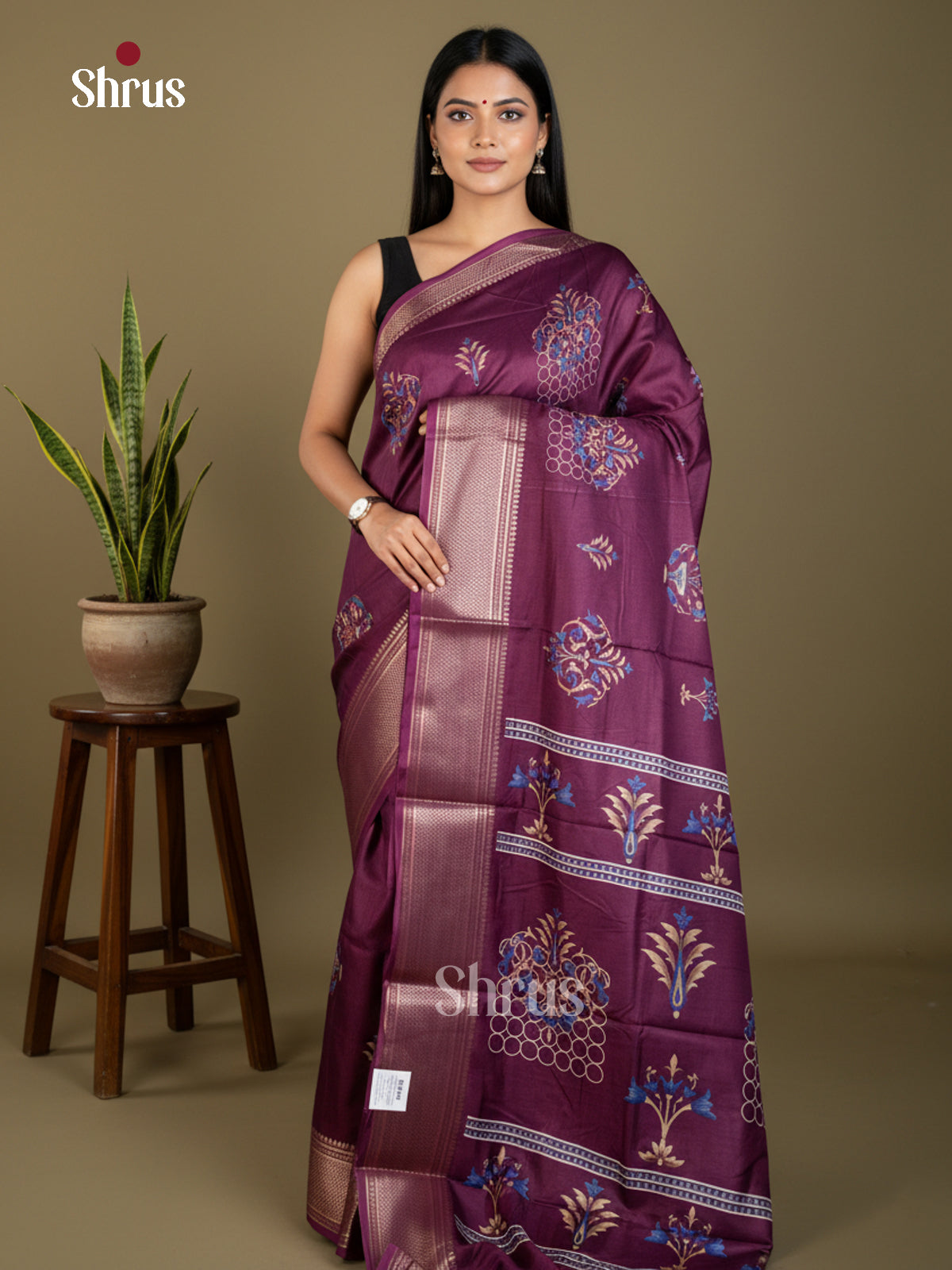 EBS16498 - Semi Crepe Saree - Shop on Shrus.com