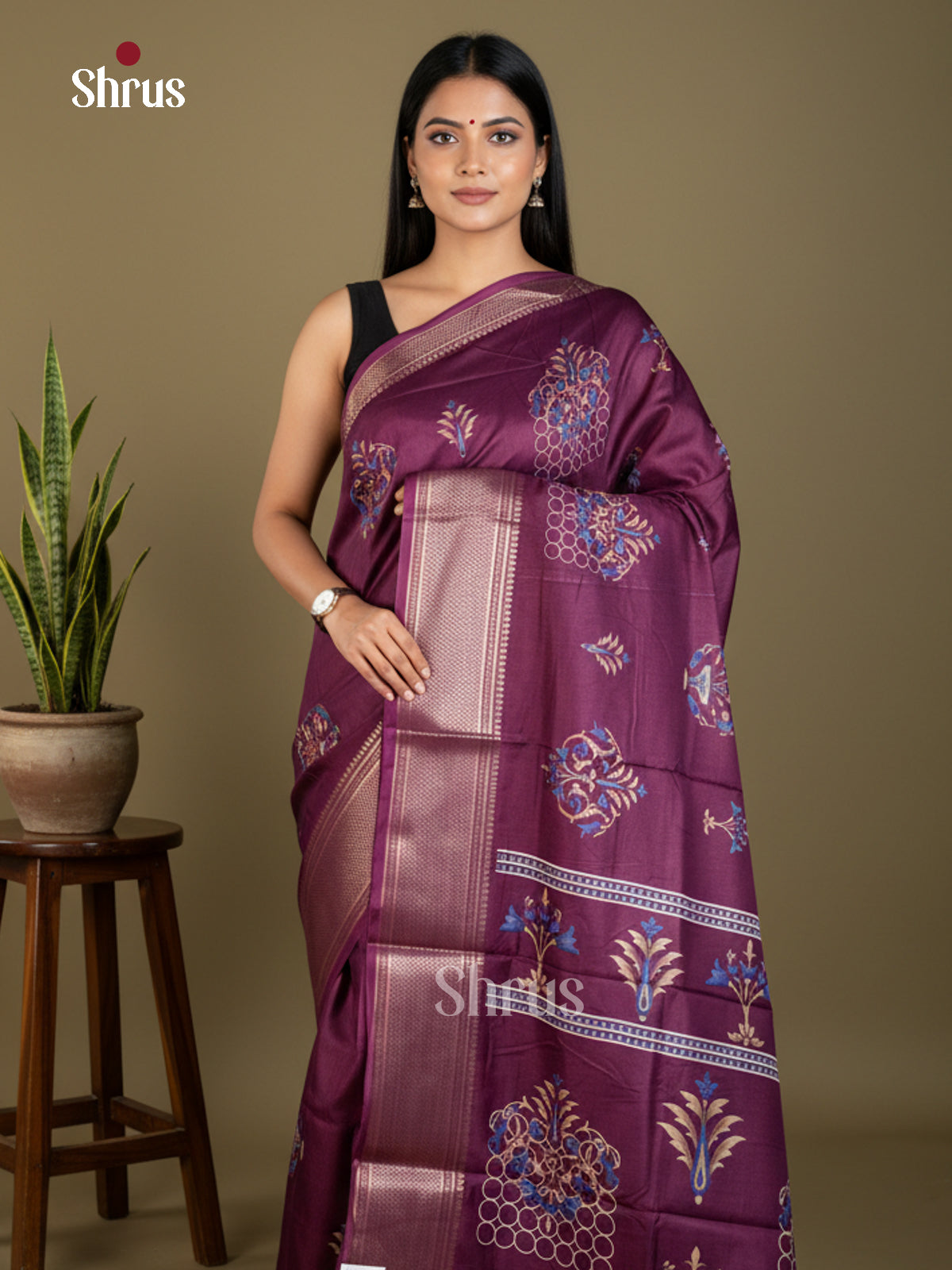 EBS16498 - Semi Crepe Saree - Shop on Shrus.com