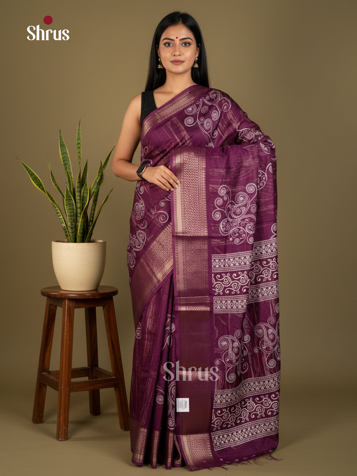 EBS16503 - Semi Crepe Saree - Shop on Shrus.com