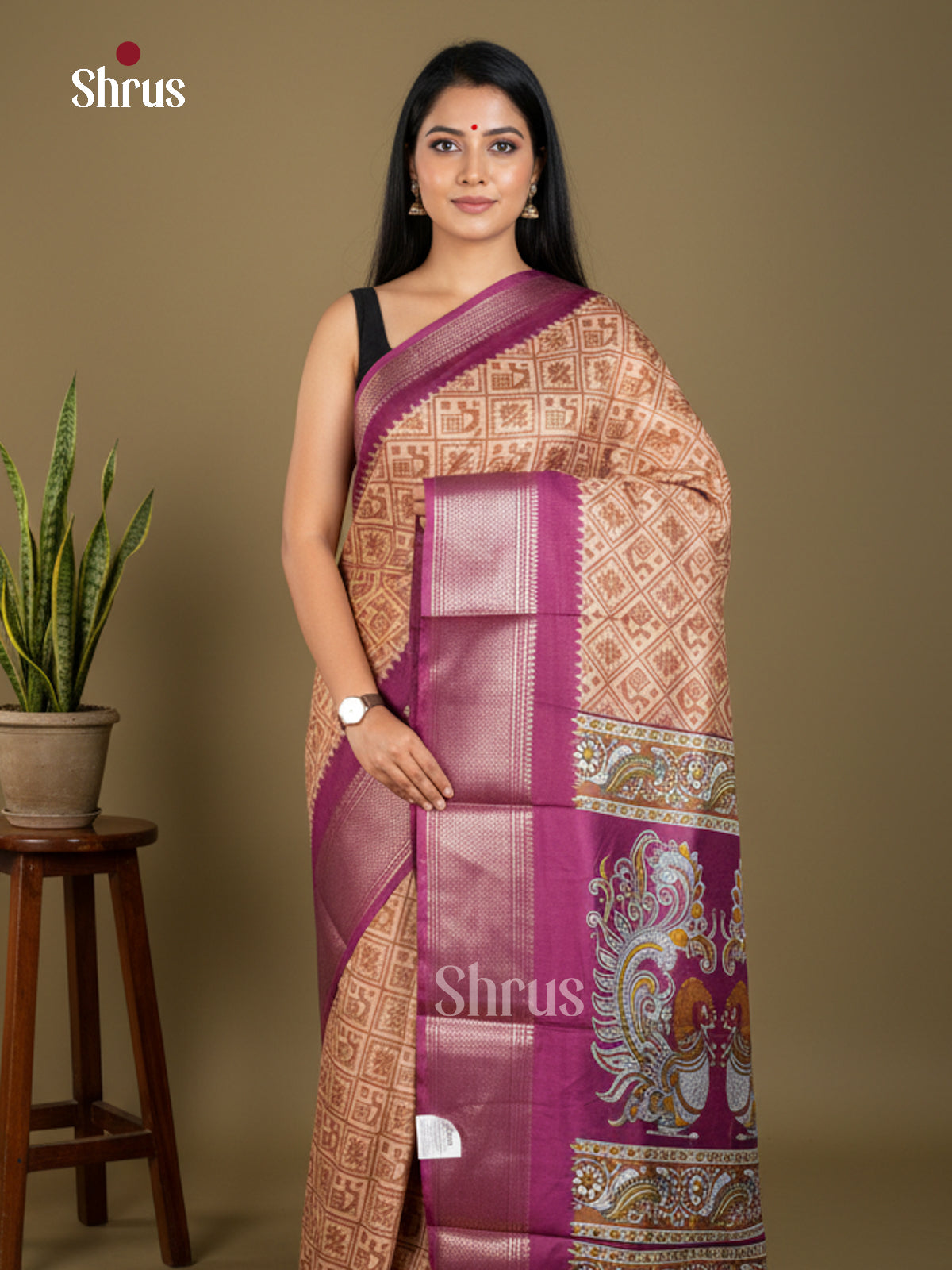 EBS16504 - Semi Crepe Saree - Shop on Shrus.com