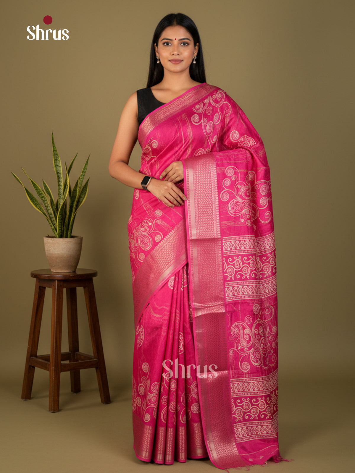 EBS16513 - Semi Crepe Saree - Shop on Shrus.com