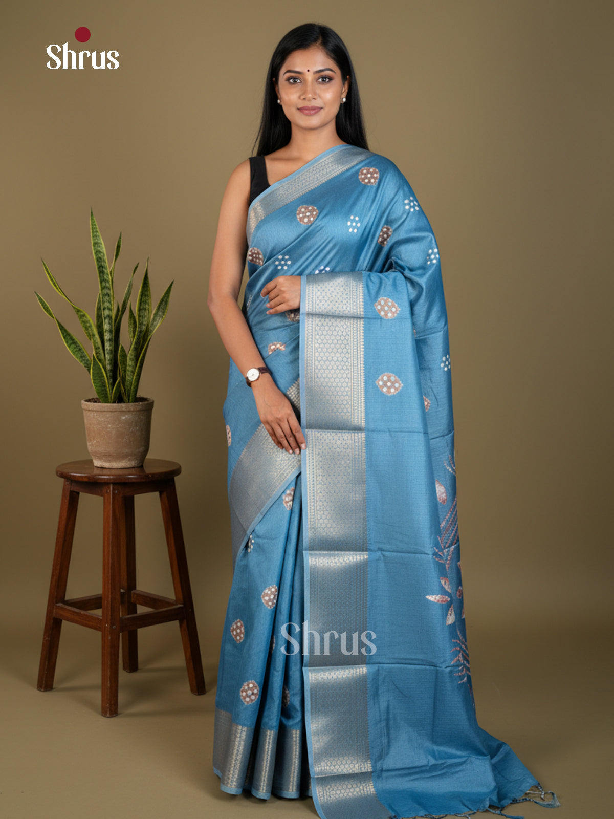 EBS16525 - Semi Crepe Saree - Shop on Shrus.com