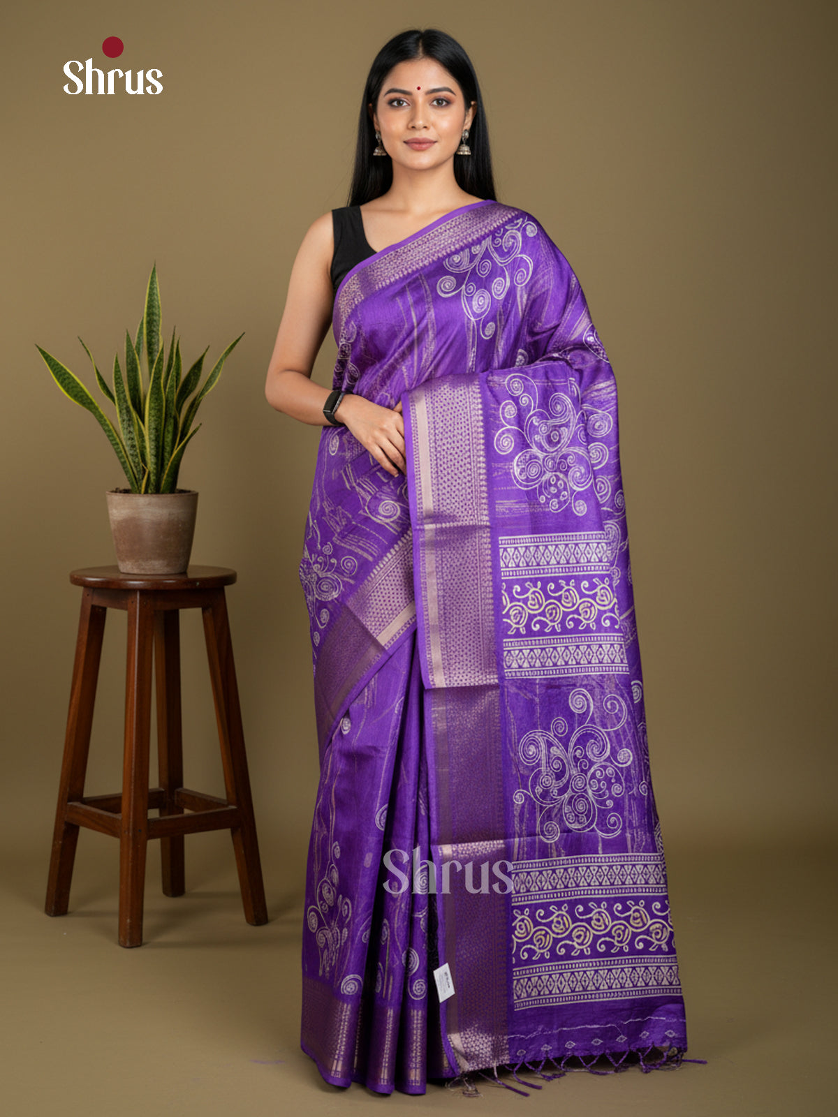 EBS16526 - Semi Crepe Saree - Shop on Shrus.com
