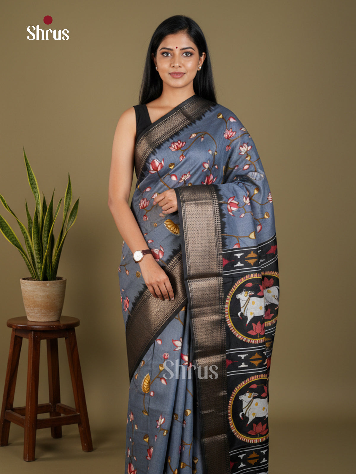 EBS16529 - Semi Crepe Saree - Shop on Shrus.com