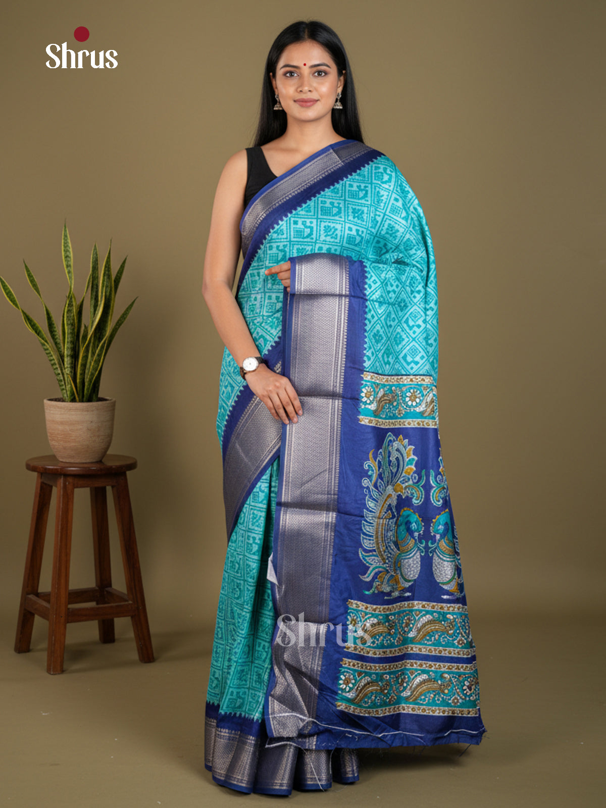 EBS16530 - Semi Crepe Saree - Shop on Shrus.com