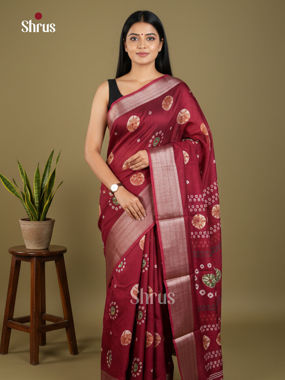 EBS16549 - Semi Crepe Saree - Shop on Shrus.com