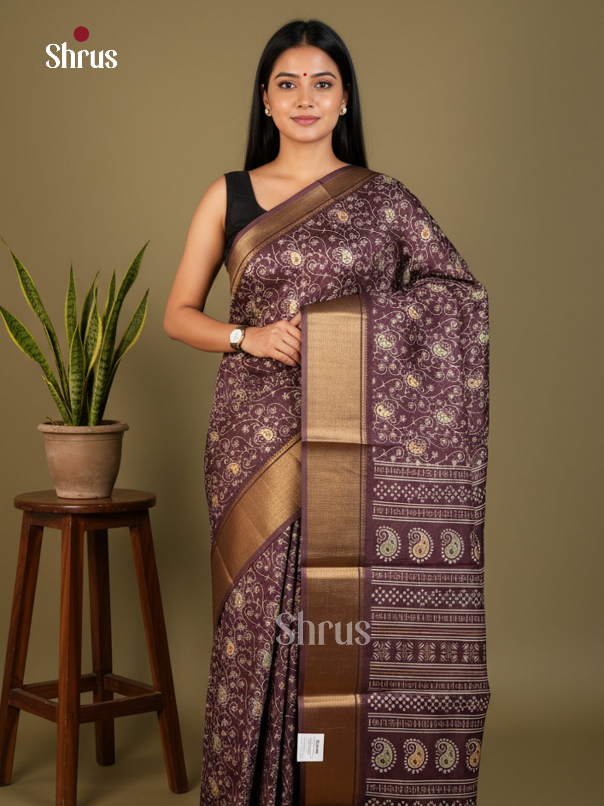 EBS16564 - Semi Crepe Saree - Shop on Shrus.com