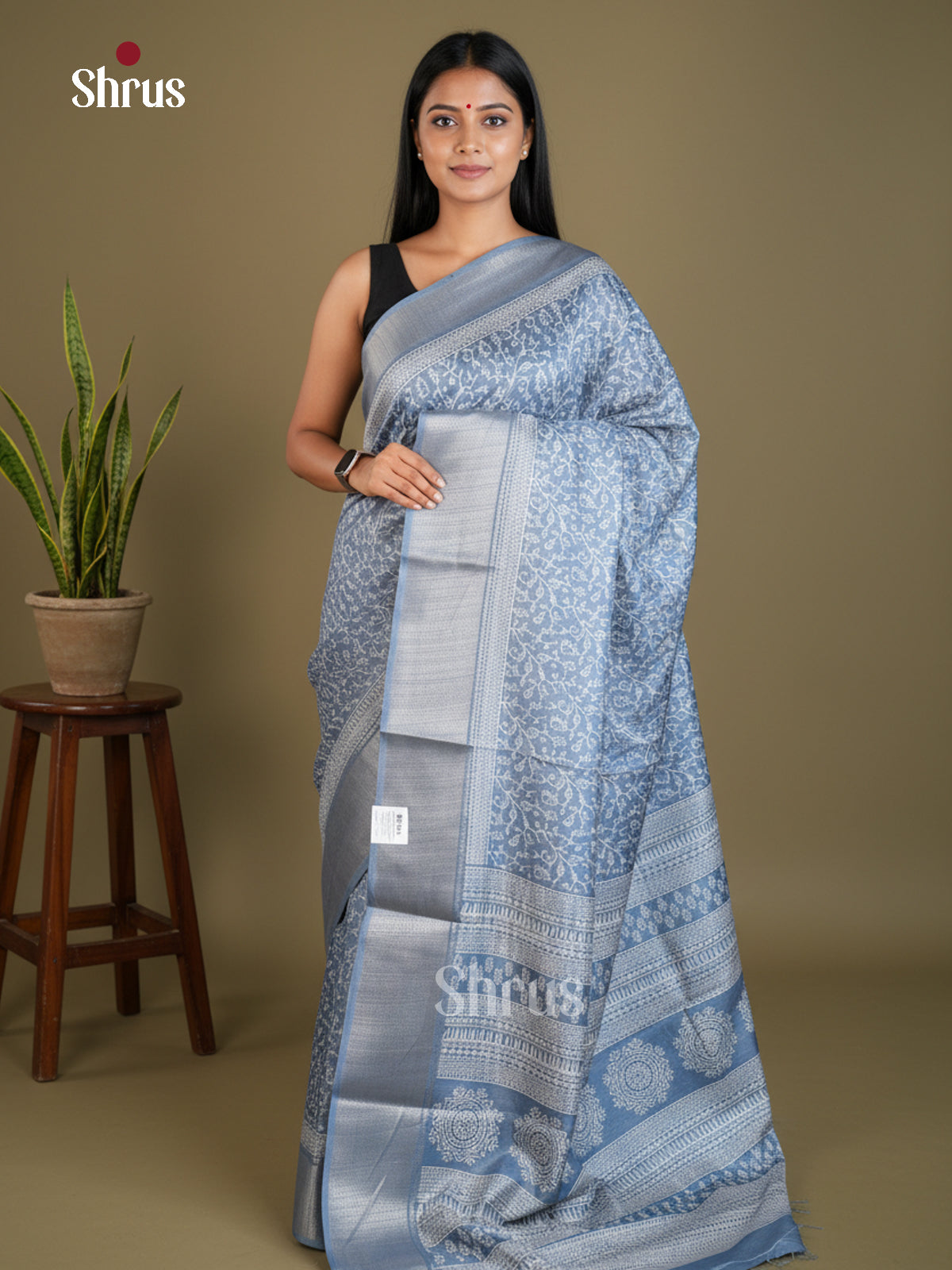 Semi Crepe Saree - EBS16583 - Shop on Shrus.com