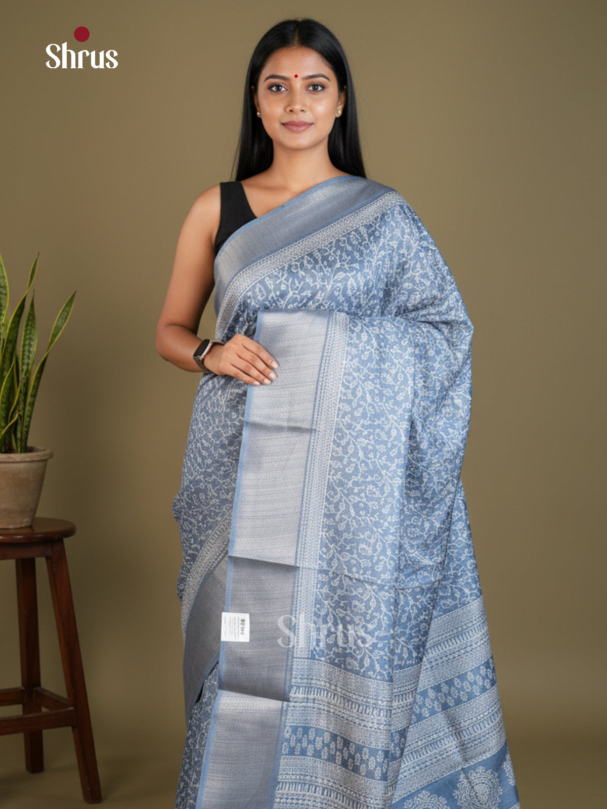 Semi Crepe Saree - EBS16583 - Shop on Shrus.com