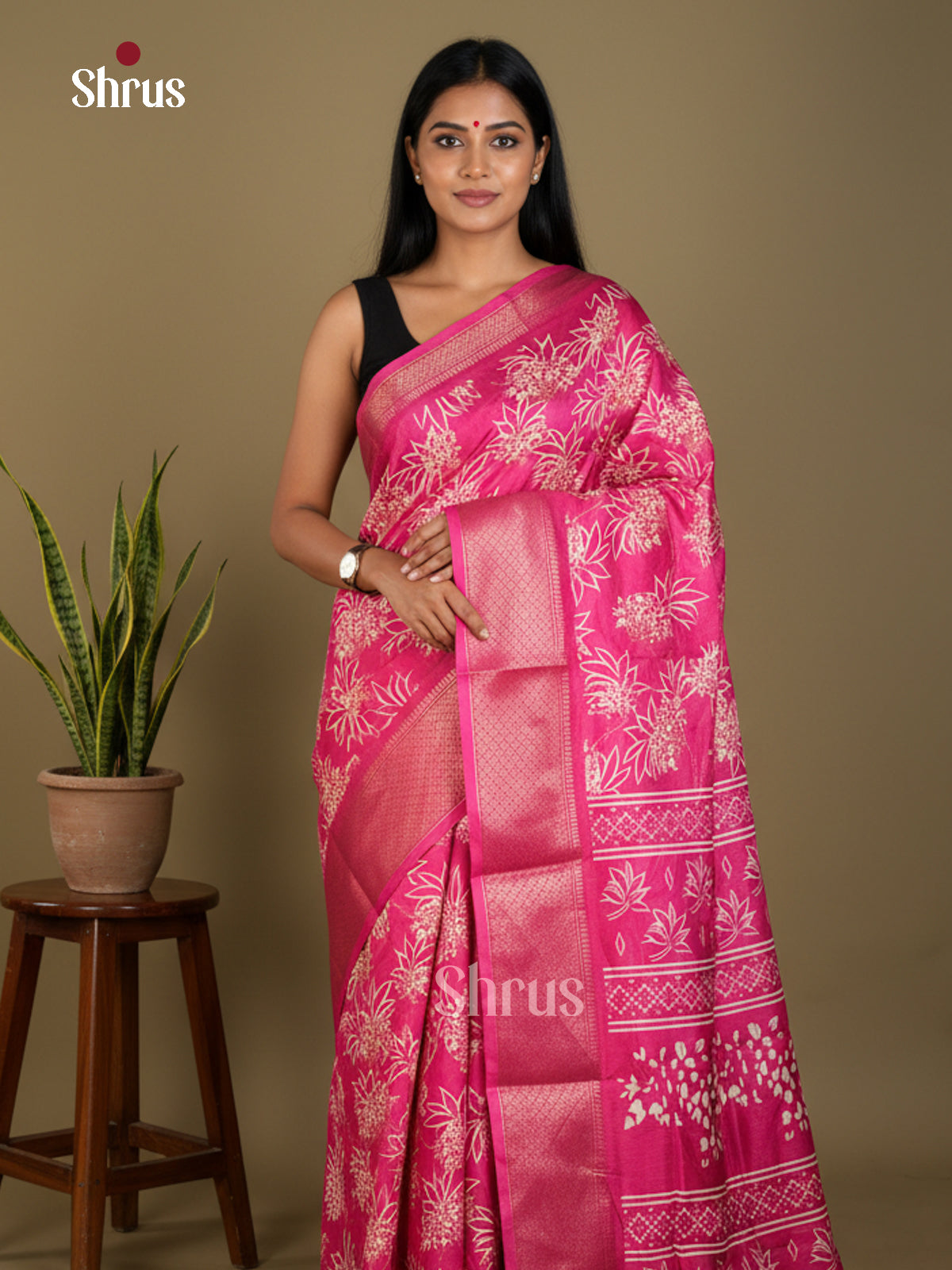 EBS16591 - Semi Crepe Saree - Shop on Shrus.com